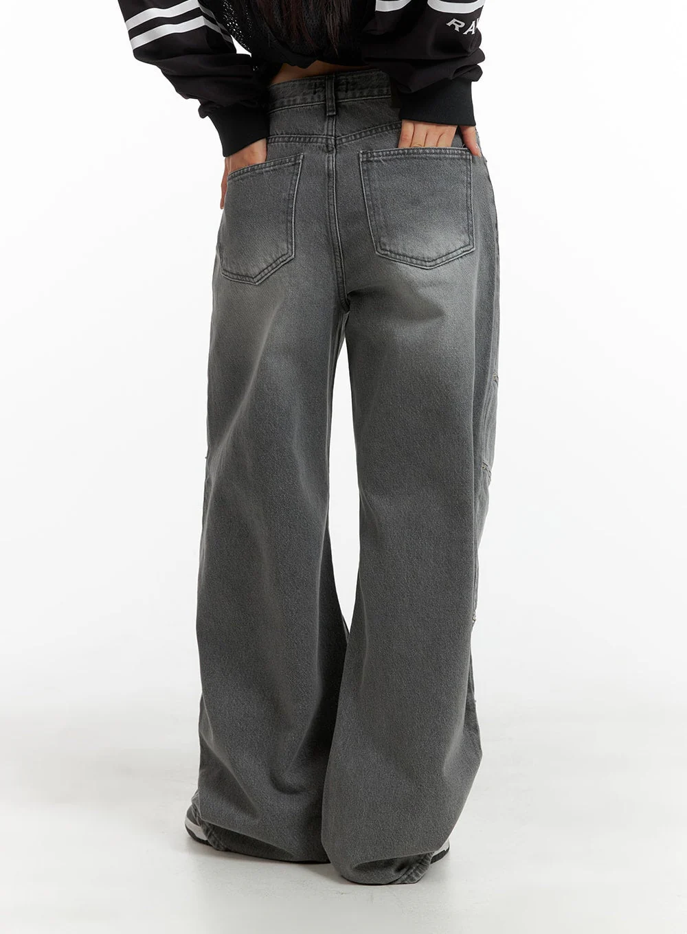 Stitch Detail Wide Leg Jeans CM419 - Image 6