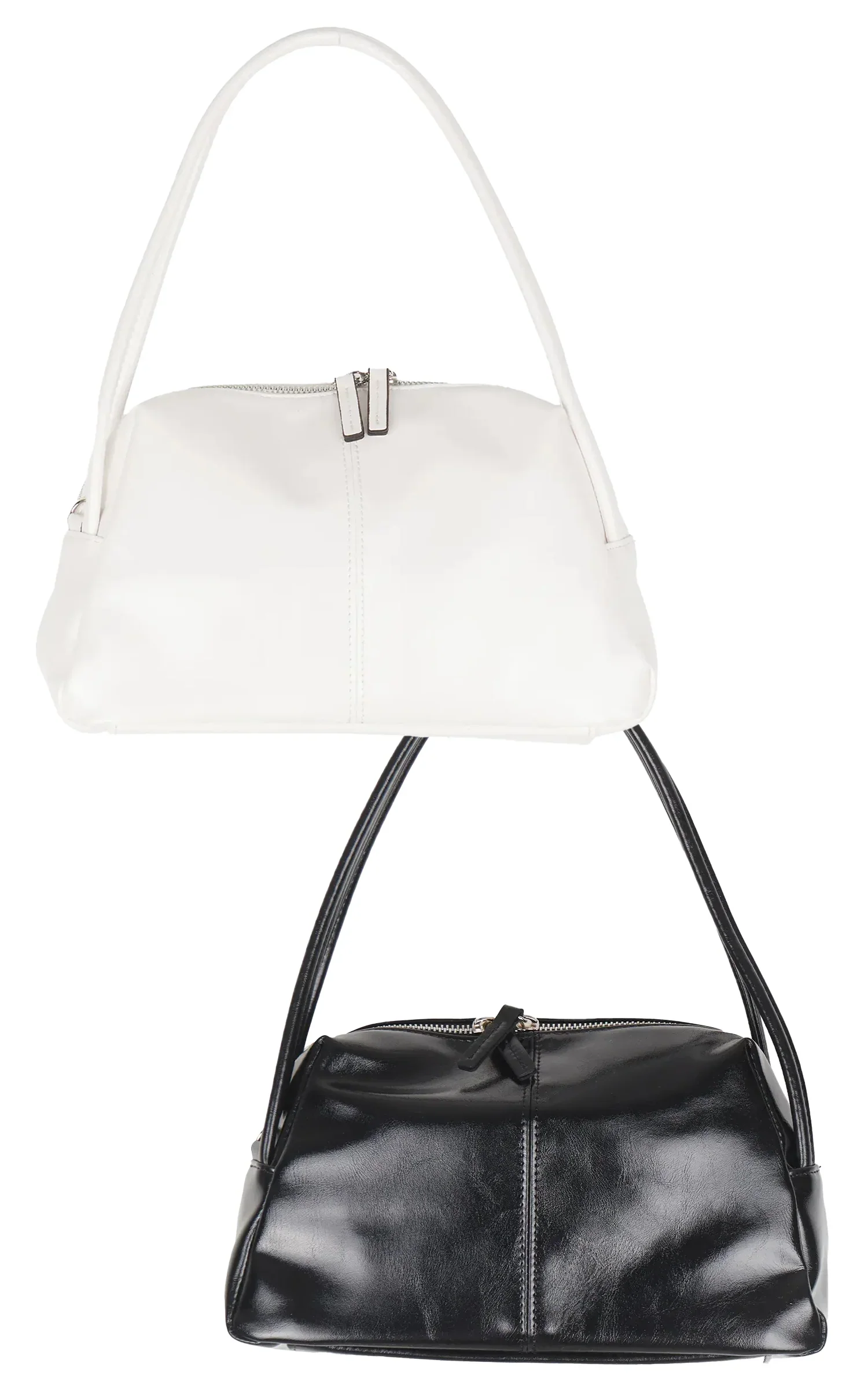Stitched Faux Leather Shoulder Bag IU512 - Image 2