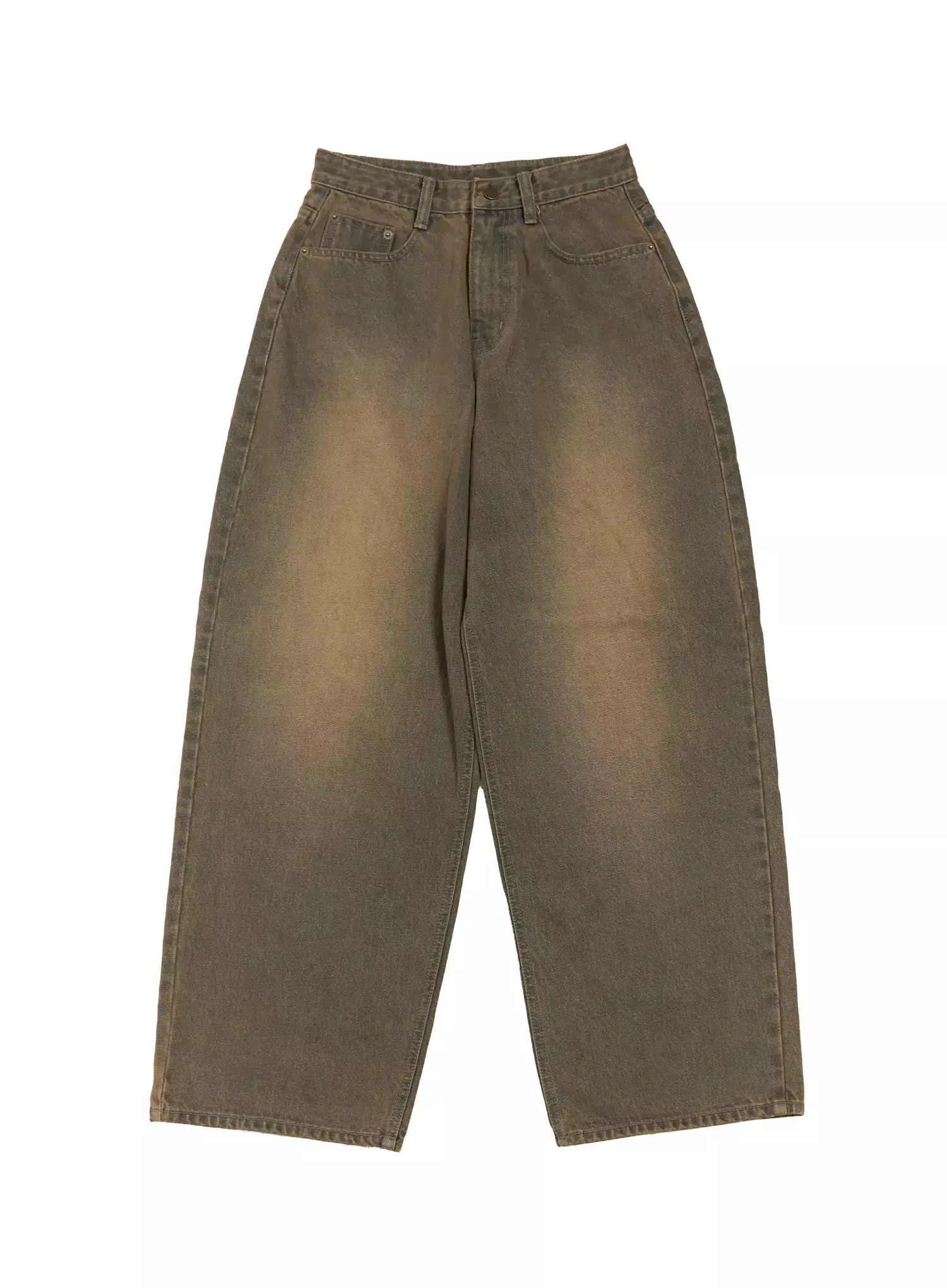 [STR] Mirren Brown Washed Baggy Jeans IS525 - Image 15