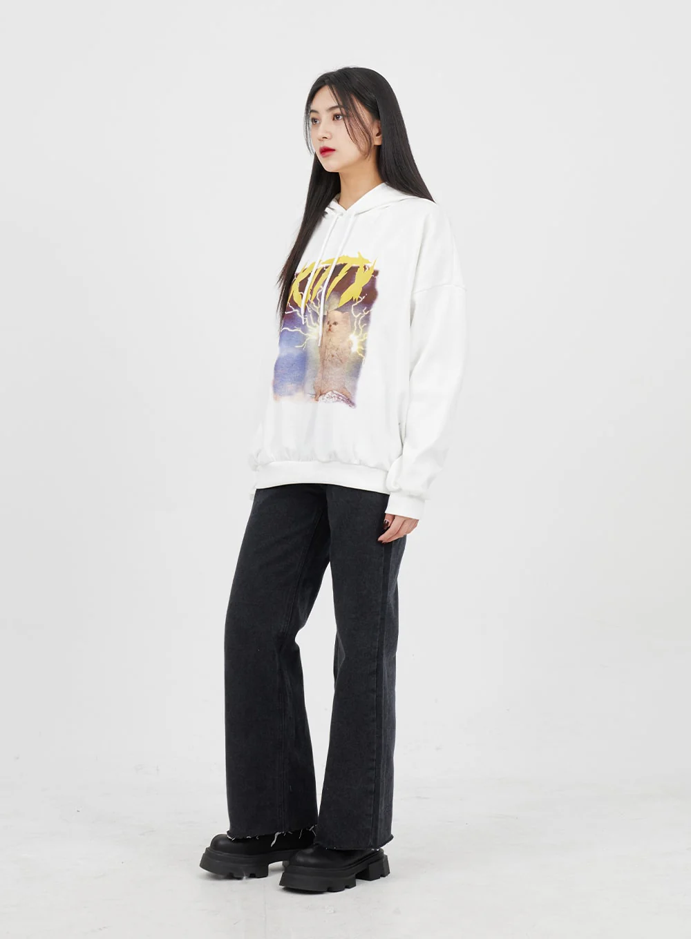 Straight Leg Black Jeans BM316 - Image 3