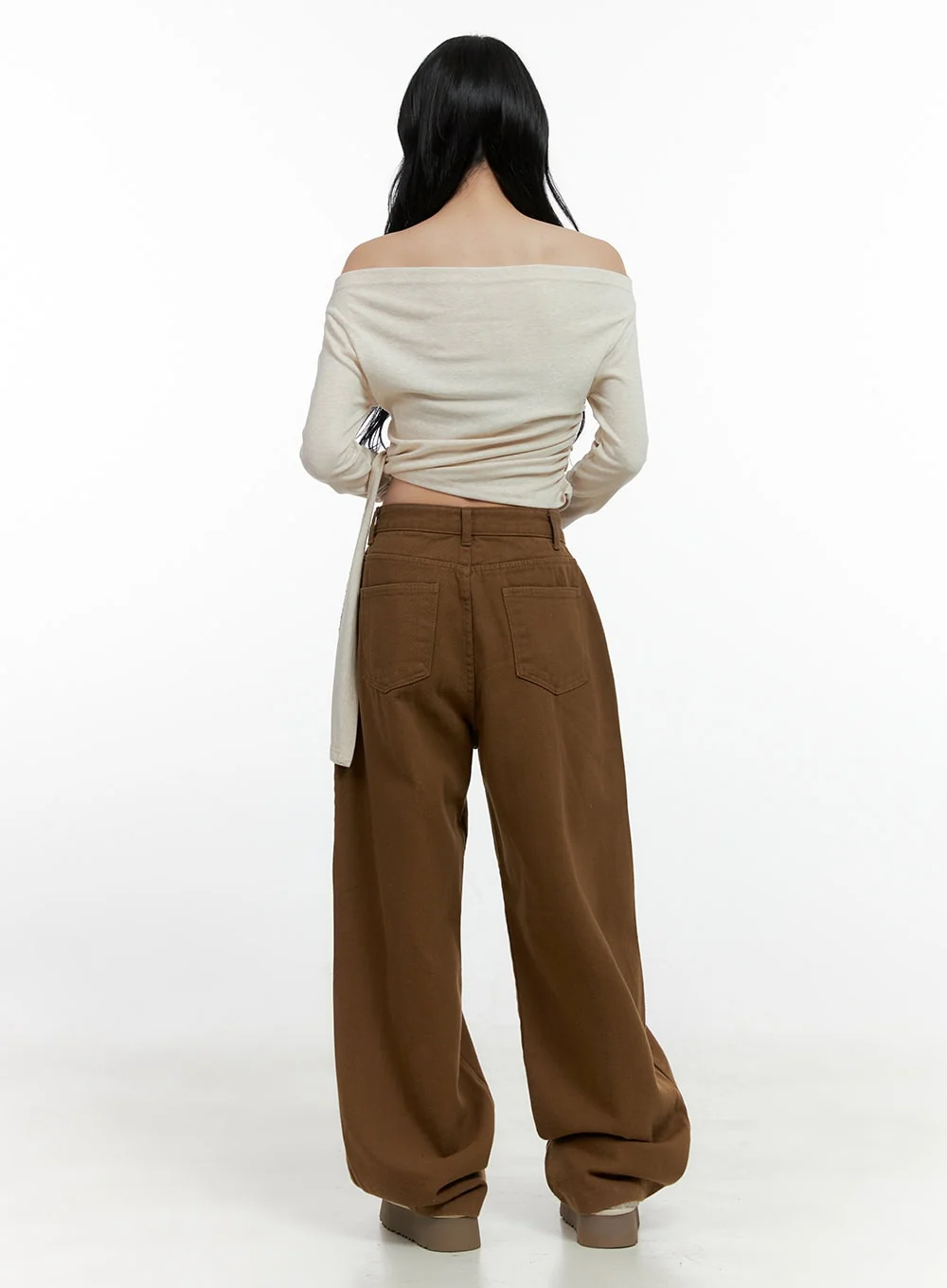 Strap Solid Long Sleeve Crop Top CN408 - Image 7
