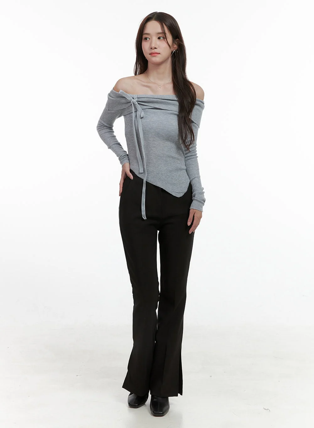 Streamline Fit Slit Poly Rayon Trousers OS416 - Image 3