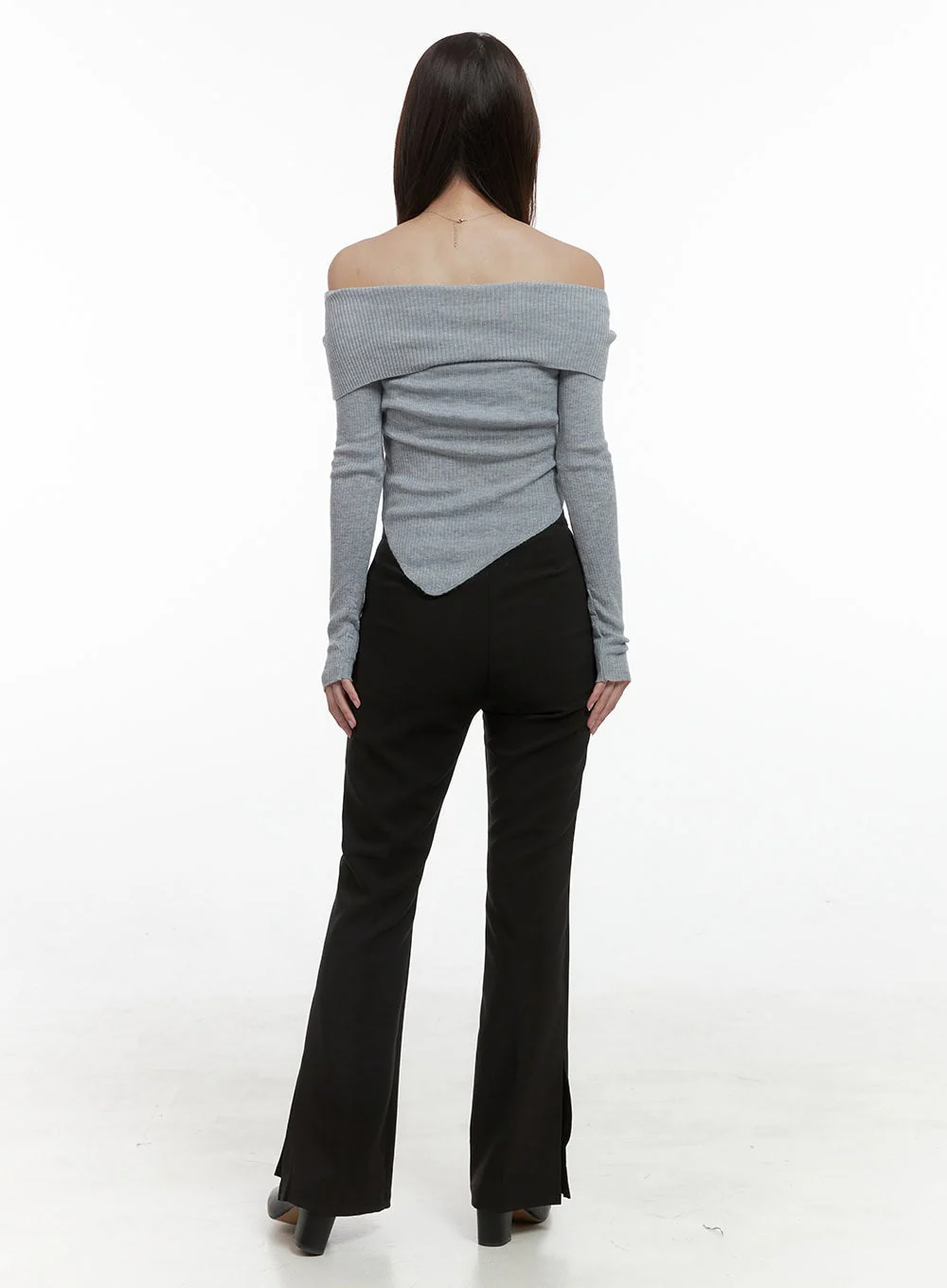 Streamline Fit Slit Poly Rayon Trousers OS416 - Image 6