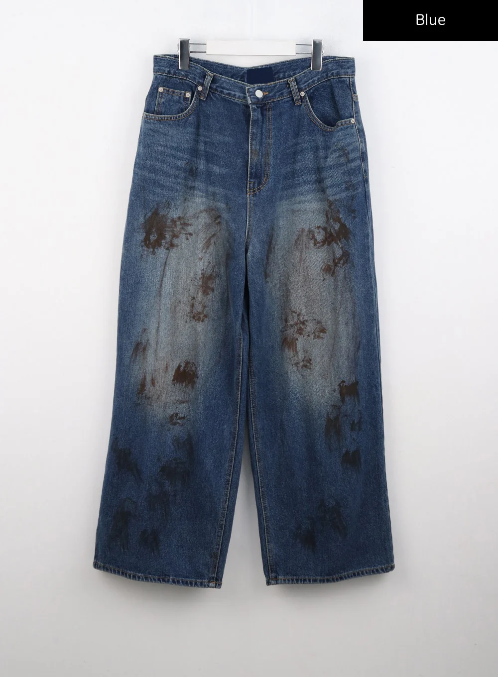Street-Style Wide Fit Washed Jeans CO323 - Image 12