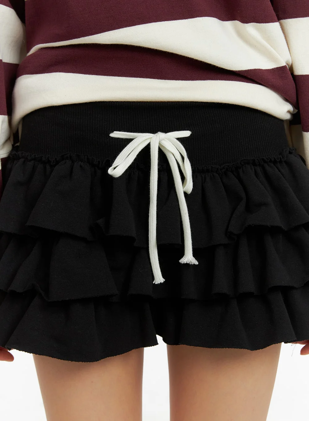 String Waist Ruffle Mini Skirt IA417 - Image 4