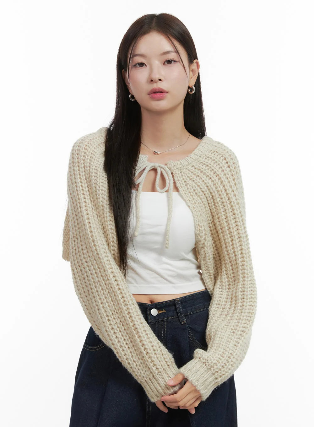 Stringed Hollow Bolero Cardigan OO416