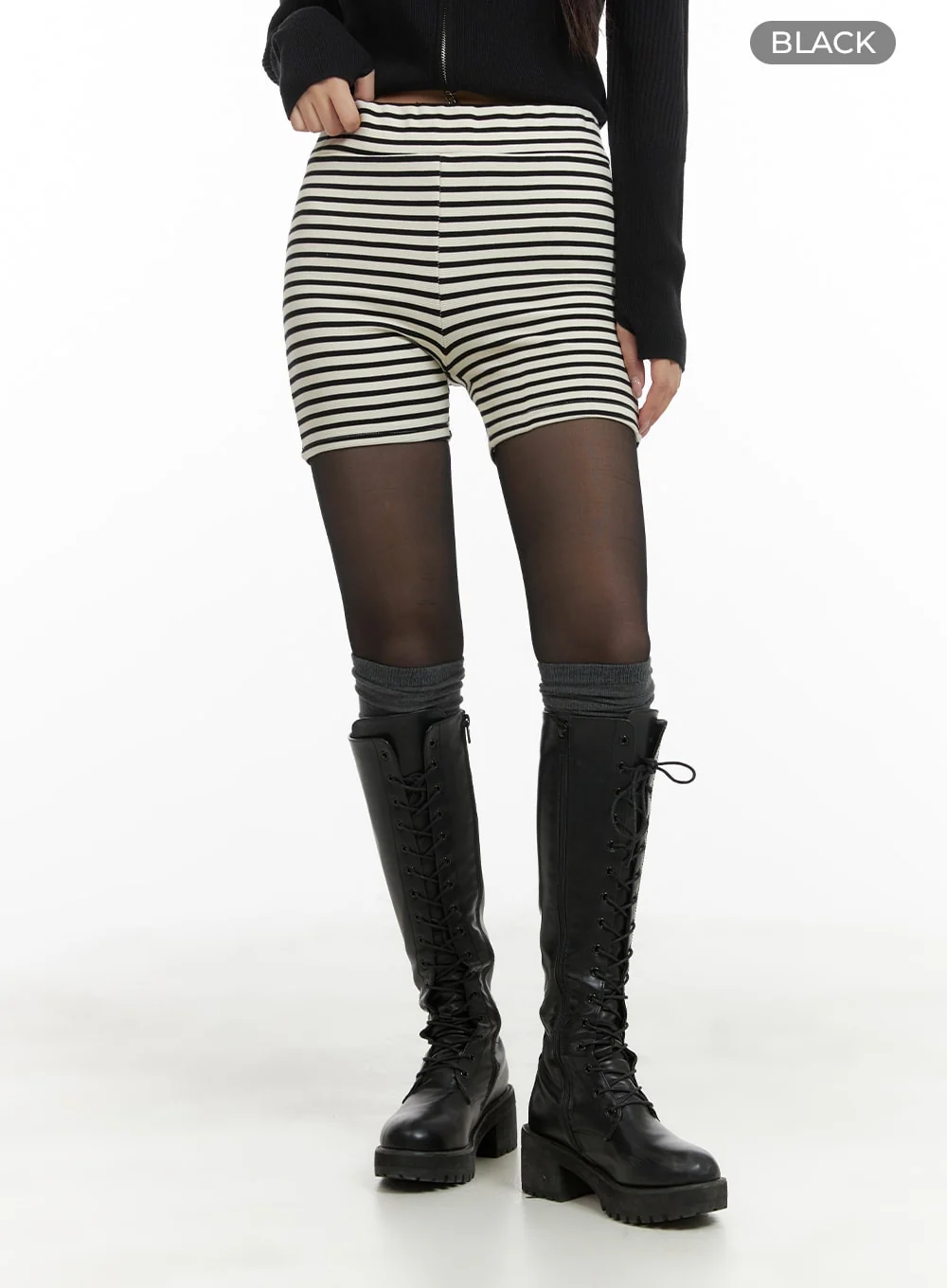 Stripe Cotton Shorts CA409 - Image 6