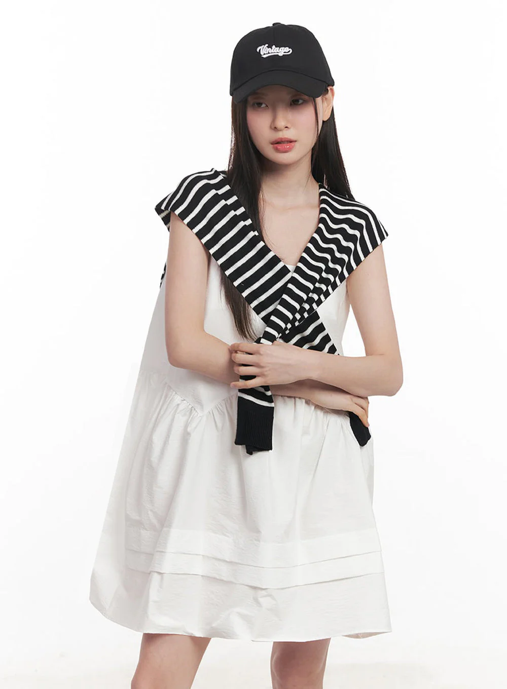 Stripe Knit Sweater Scarf IY509 - Image 2