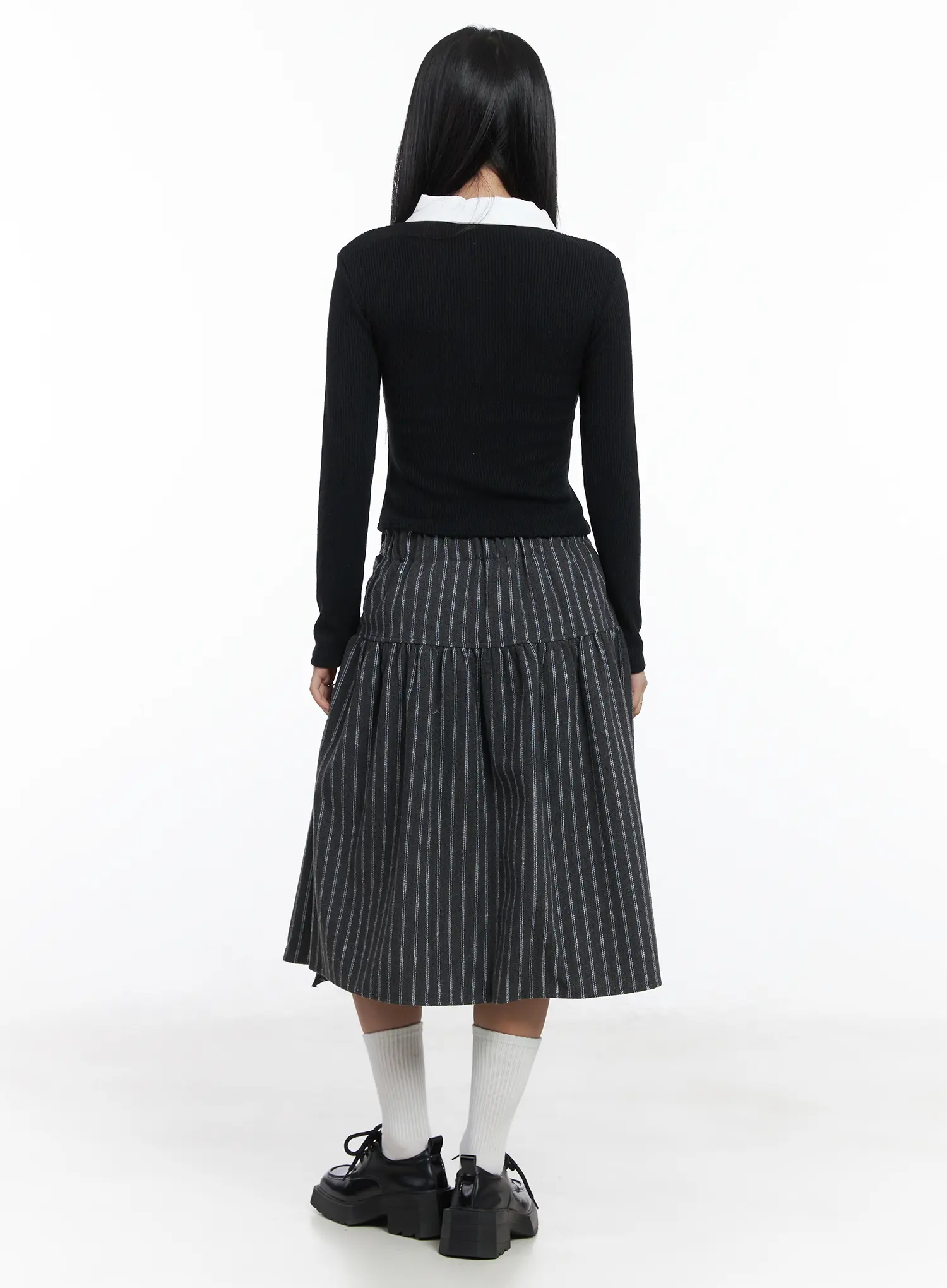 Stripe Wrap Midi Skirt CD529 - Image 8