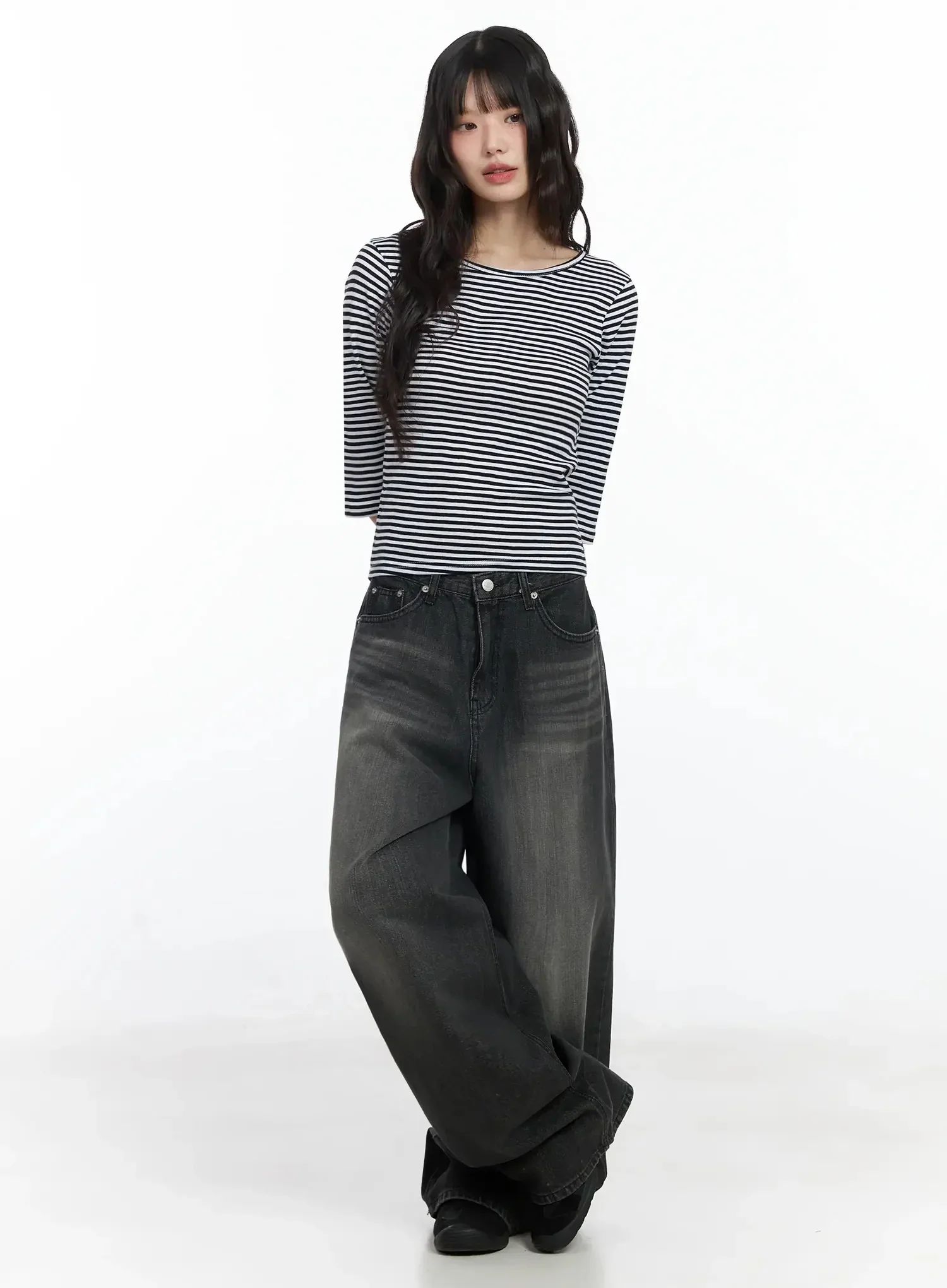 Striped 3/4 Sleeve Top IF505 - Image 6