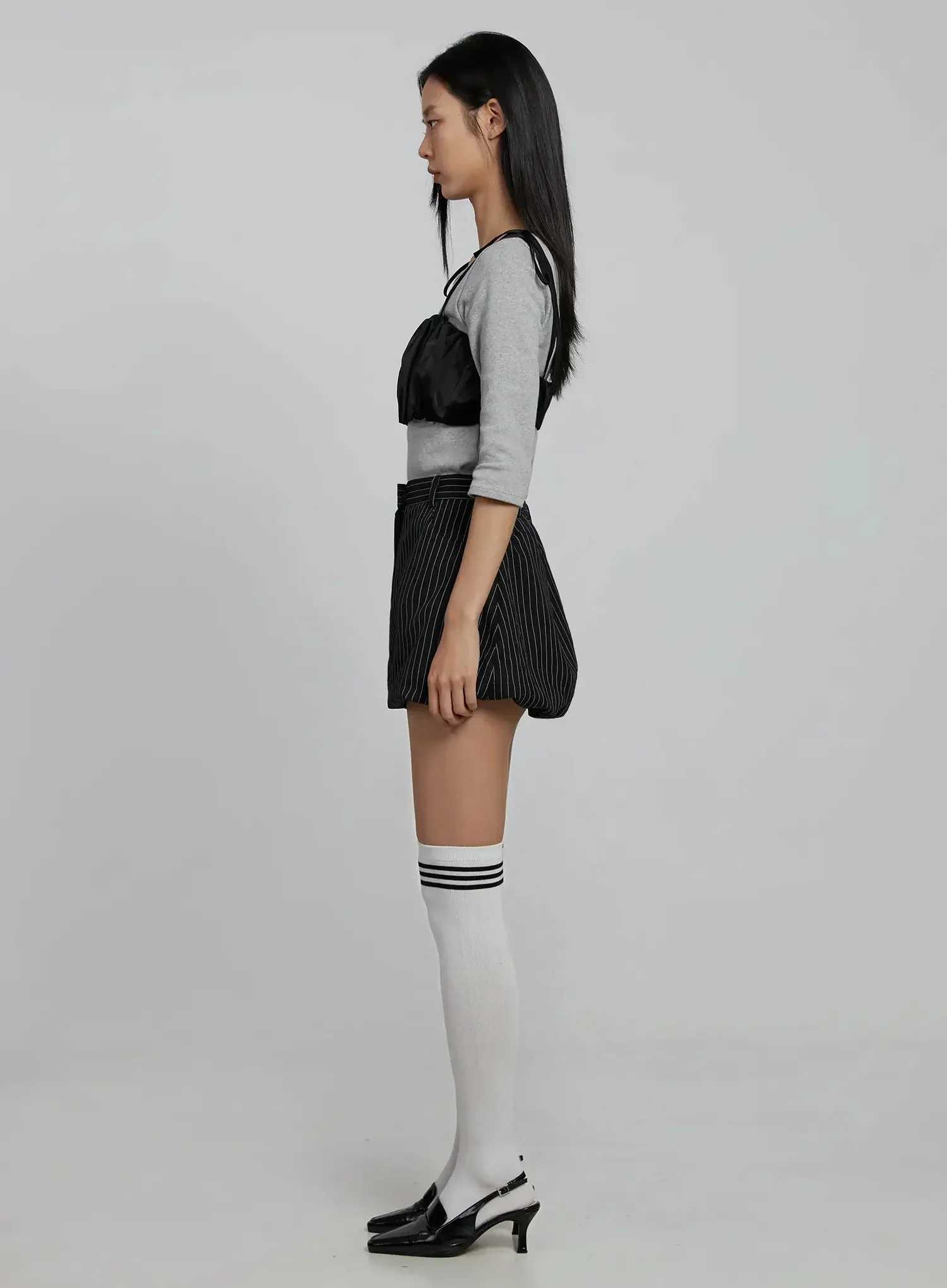Striped Bubble Mini Skirt IM520 - Image 7