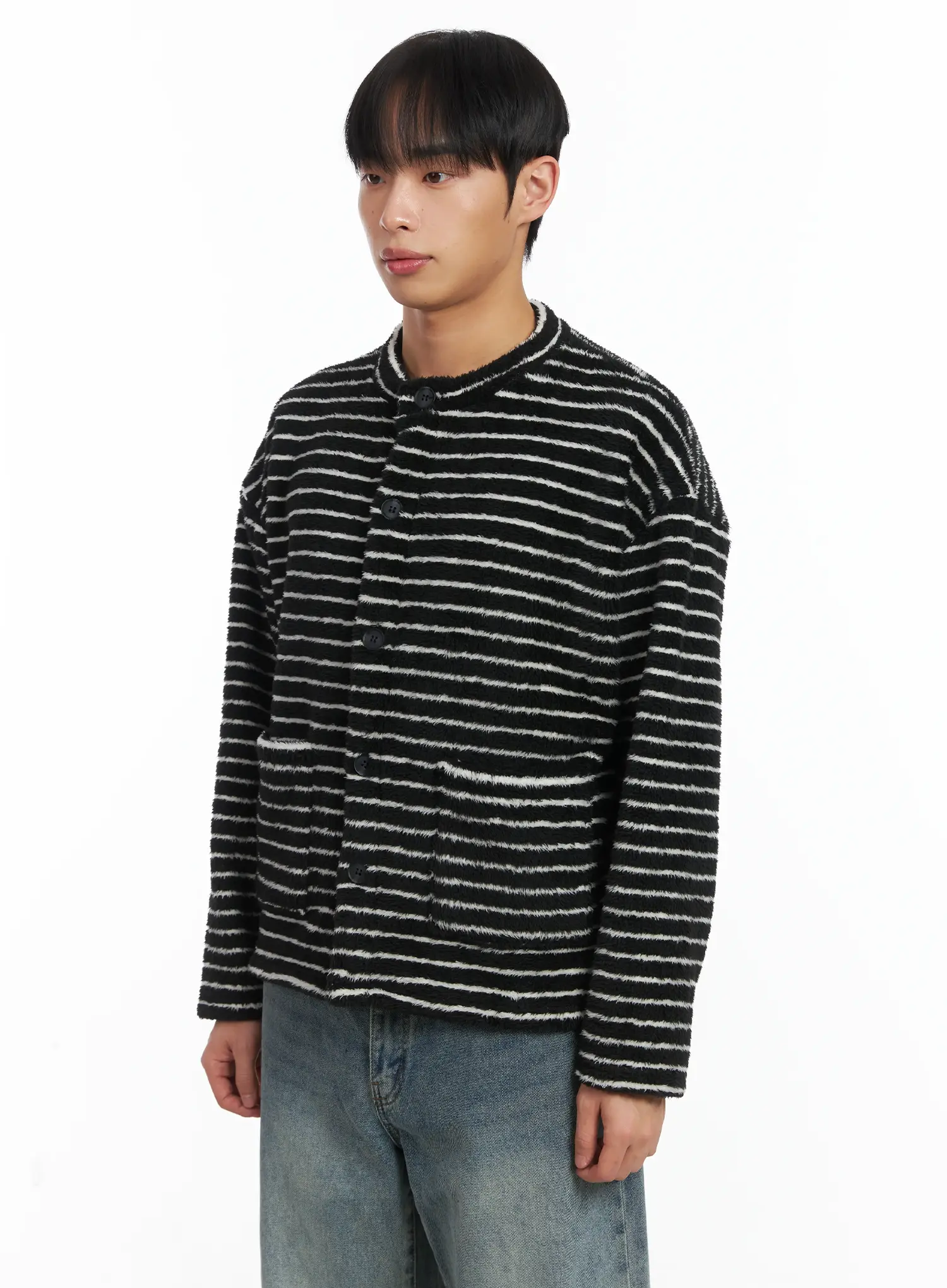 Striped Buttoned Cardigan ID515 - Image 4