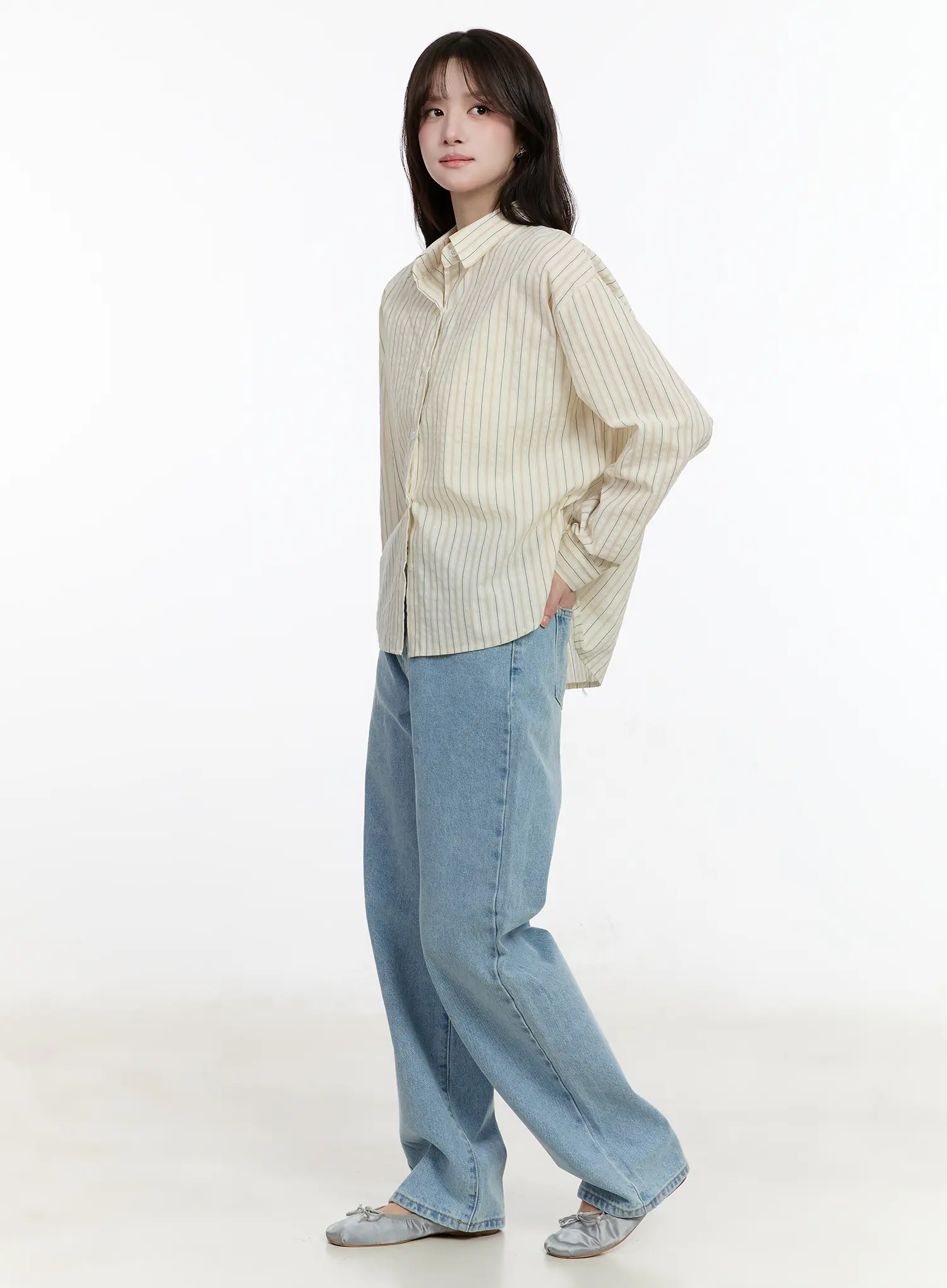 Striped Casual Long Sleeve Shirt CM510 - Image 11