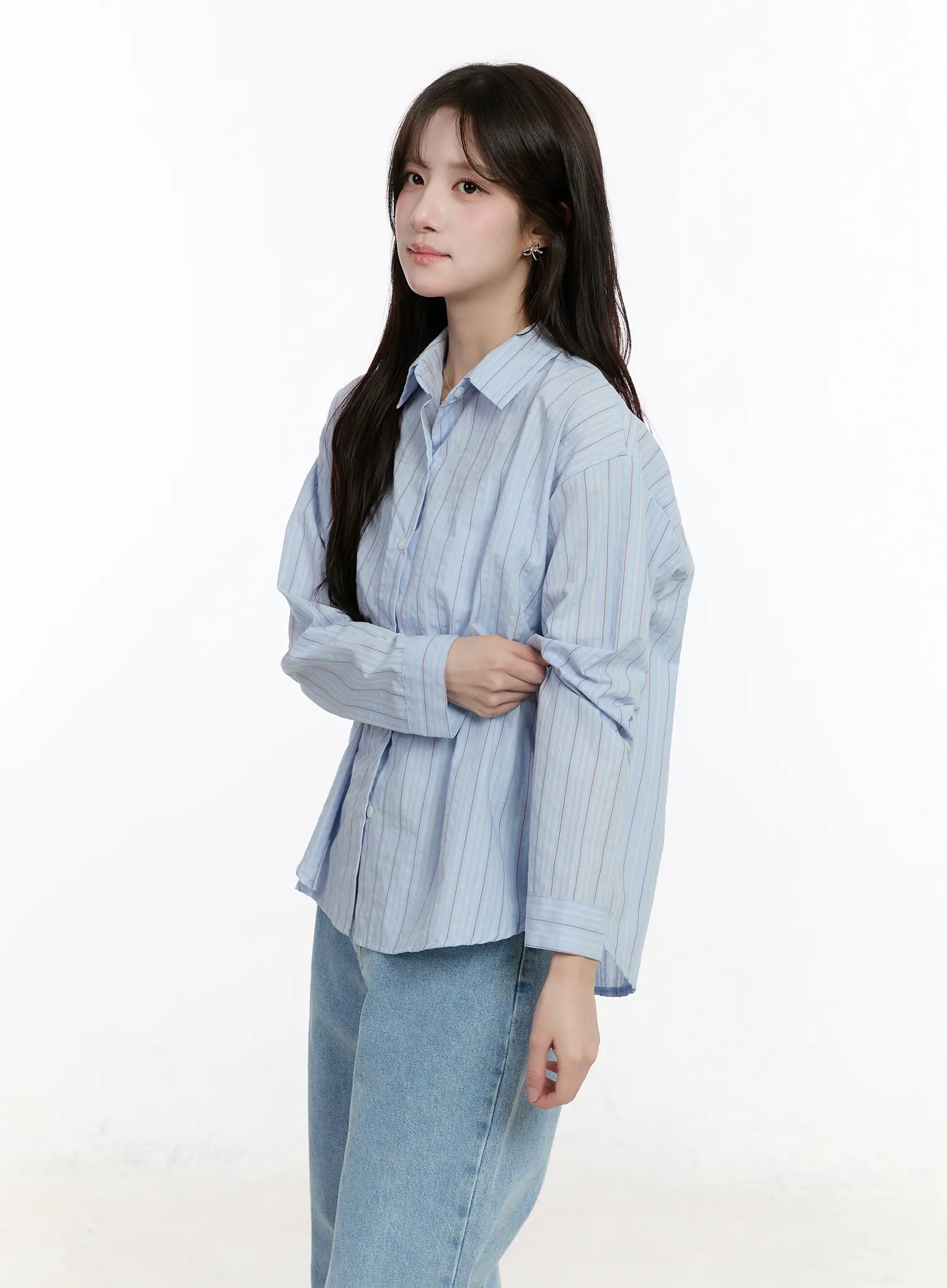 Striped Casual Long Sleeve Shirt CM510 - Image 2