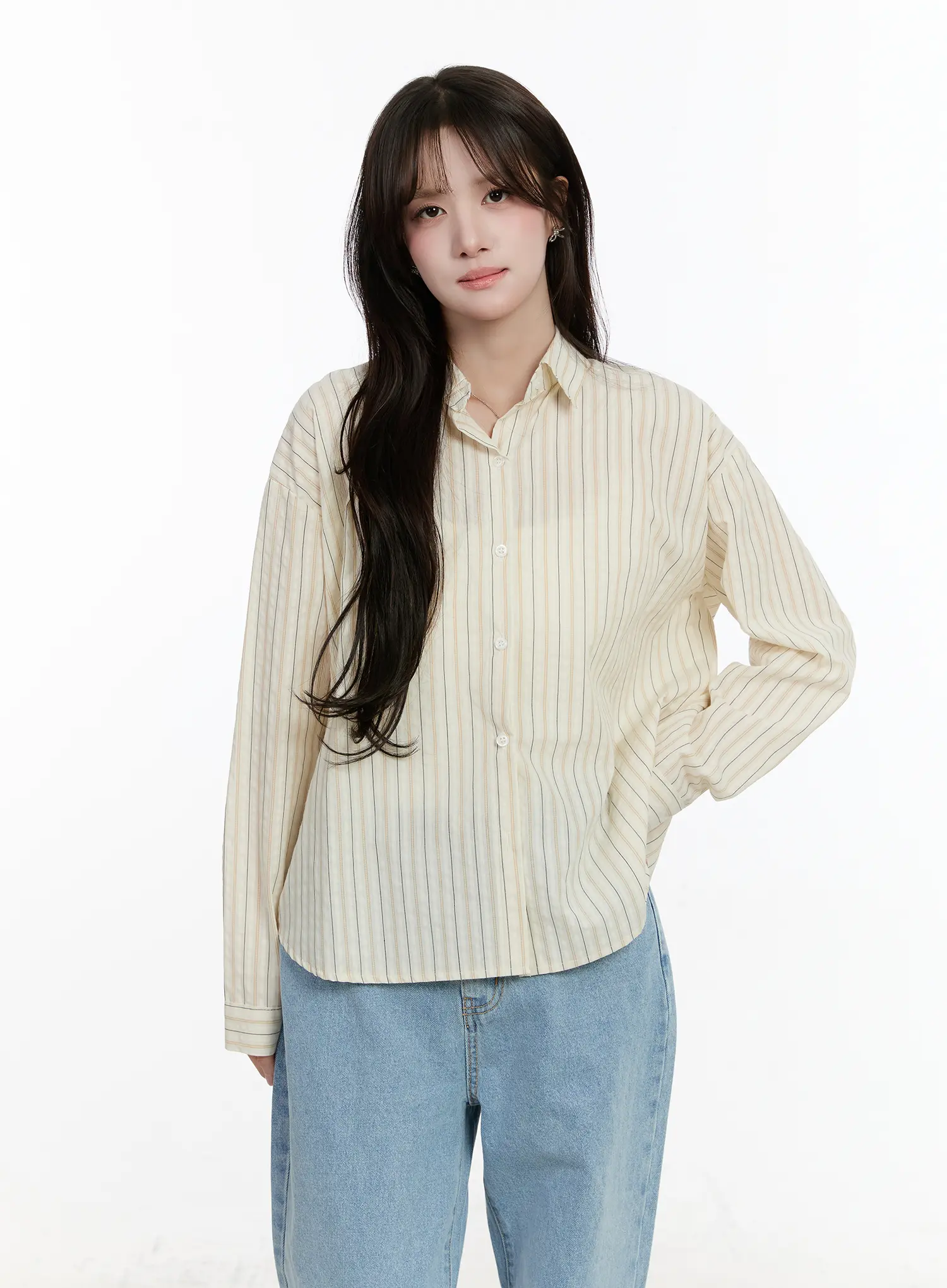 Striped Casual Long Sleeve Shirt CM510 - Image 7