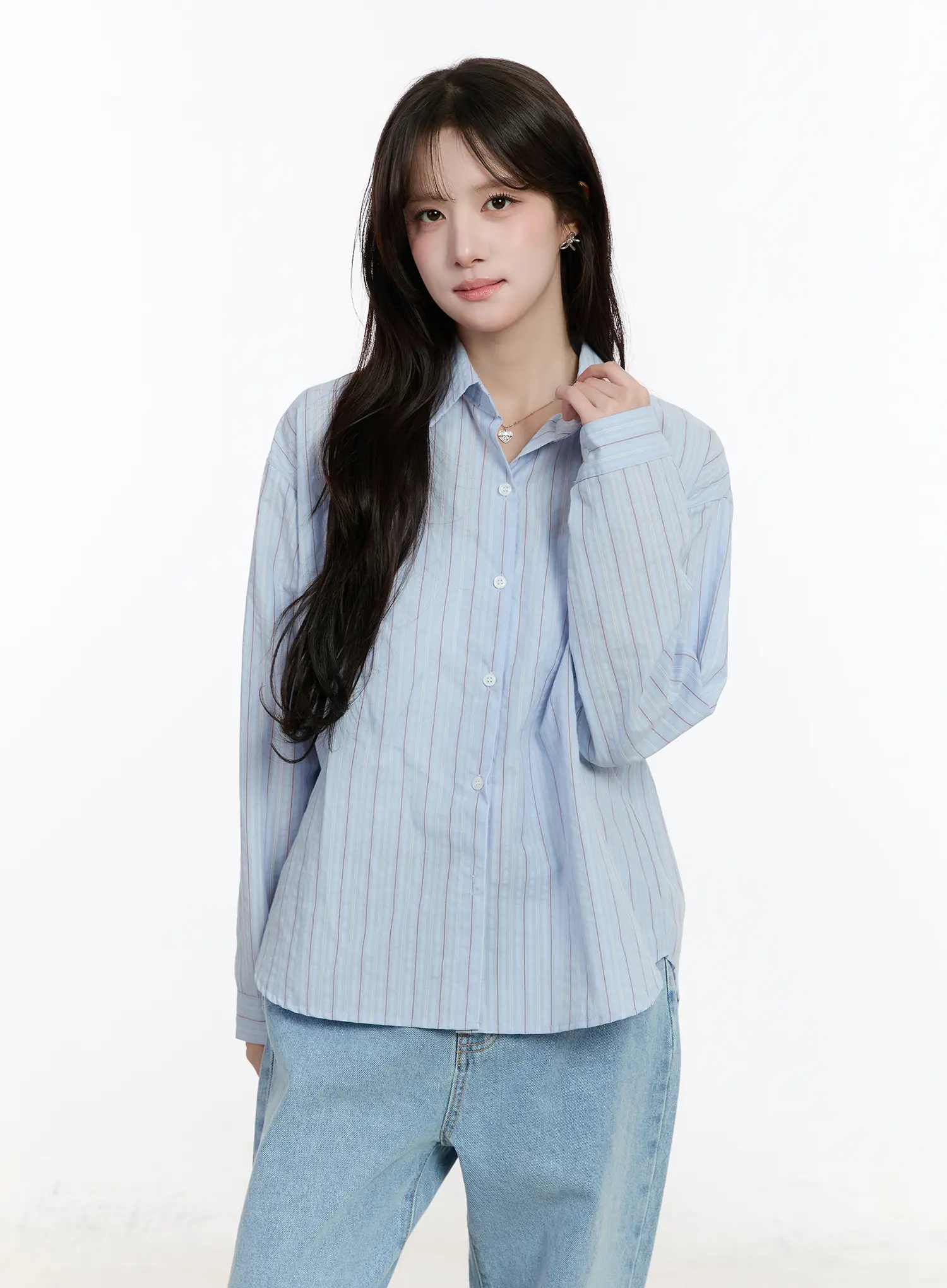 Striped Casual Long Sleeve Shirt CM510 - Image 8