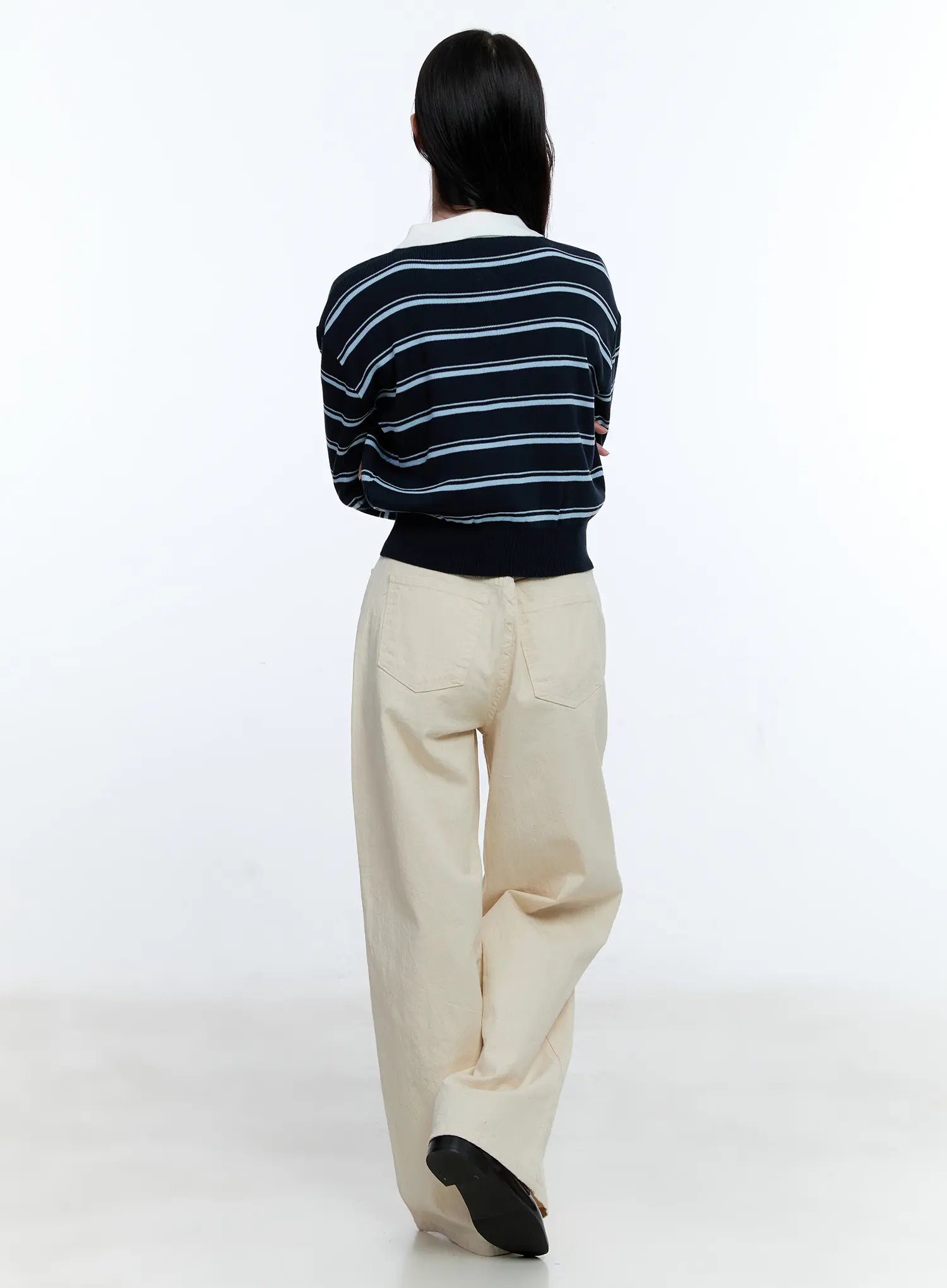 Striped Collared Long Sleeve Top CG513 - Image 5