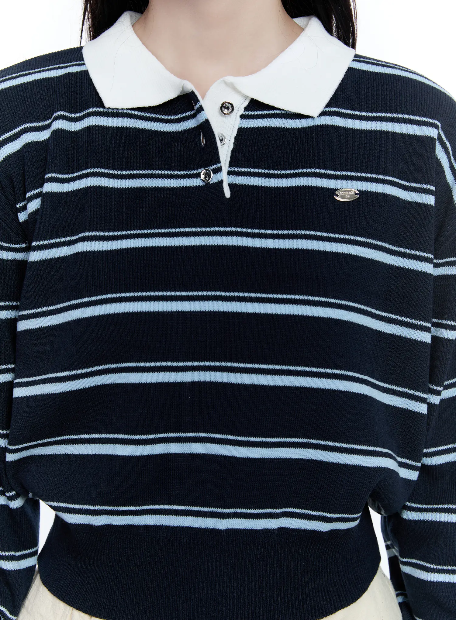Striped Collared Long Sleeve Top CG513 - Image 7