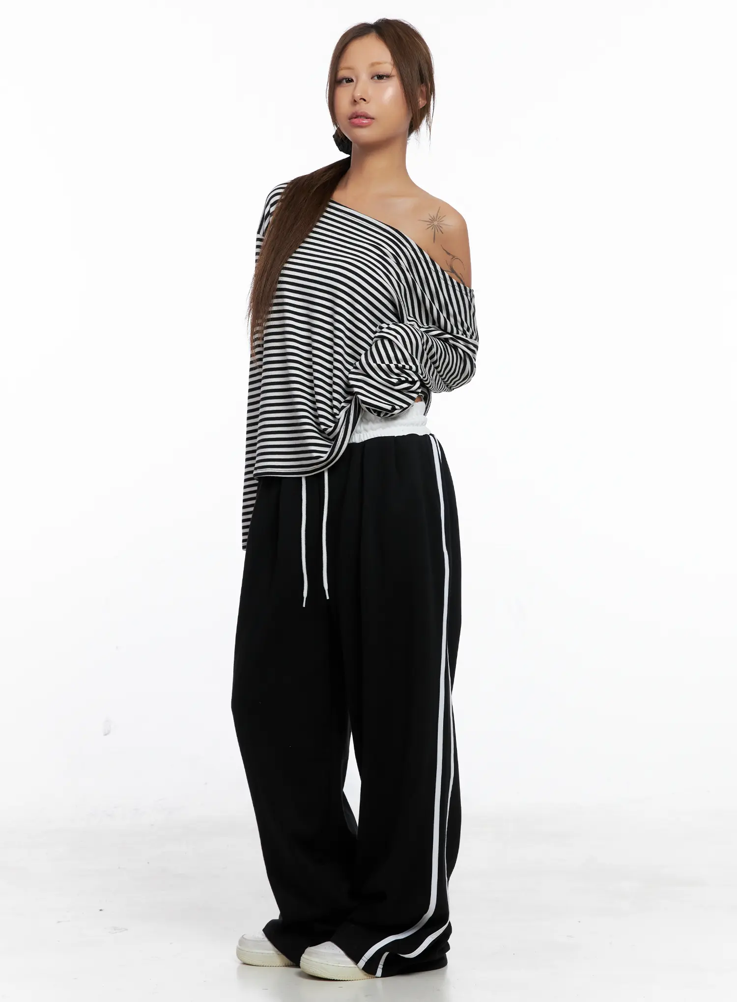 Striped Contrast Wide Leg Sweatpants CS524 - Image 5