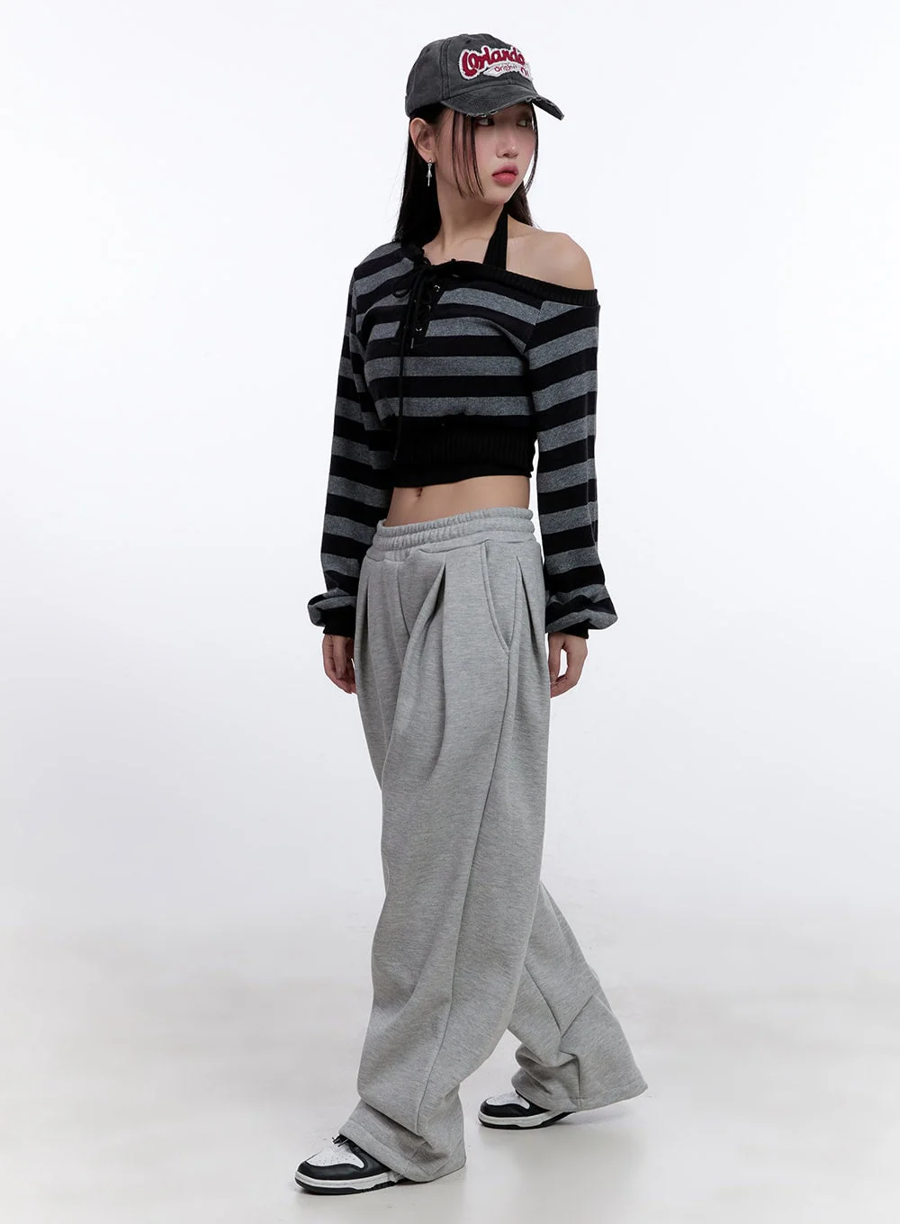 Striped Crop Knit Sweater CJ509 - Image 3