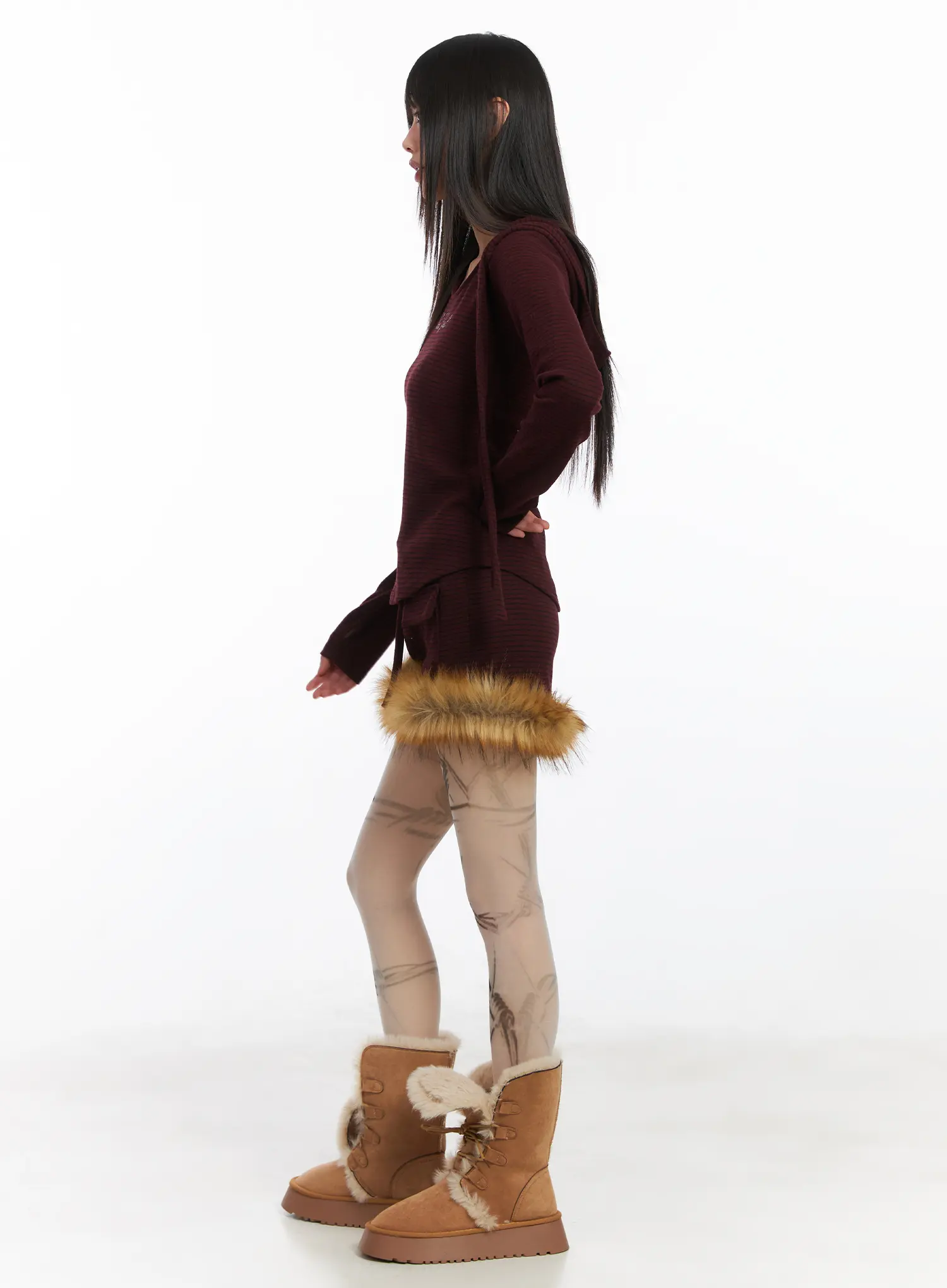 Striped Embroidered Long Sleeve Hoodie CD518 - Image 4
