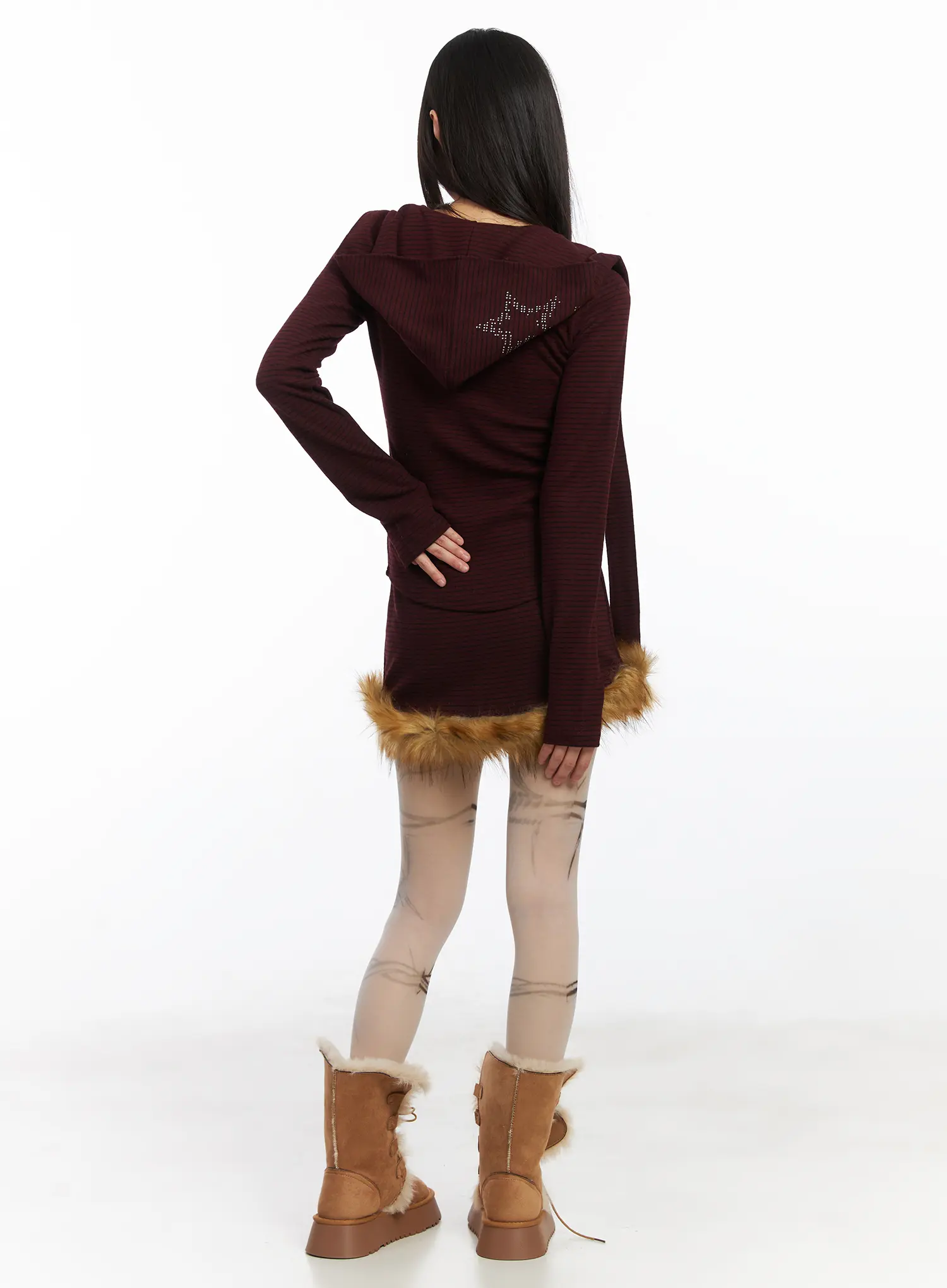 Striped Embroidered Long Sleeve Hoodie CD518 - Image 5