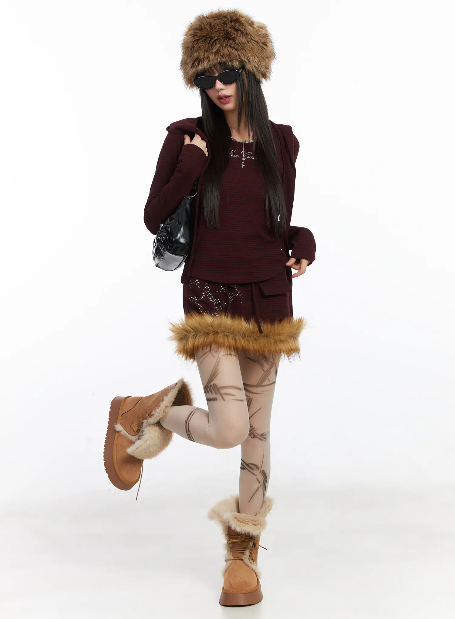 Striped Embroidered Long Sleeve Hoodie CD518 - Image 8