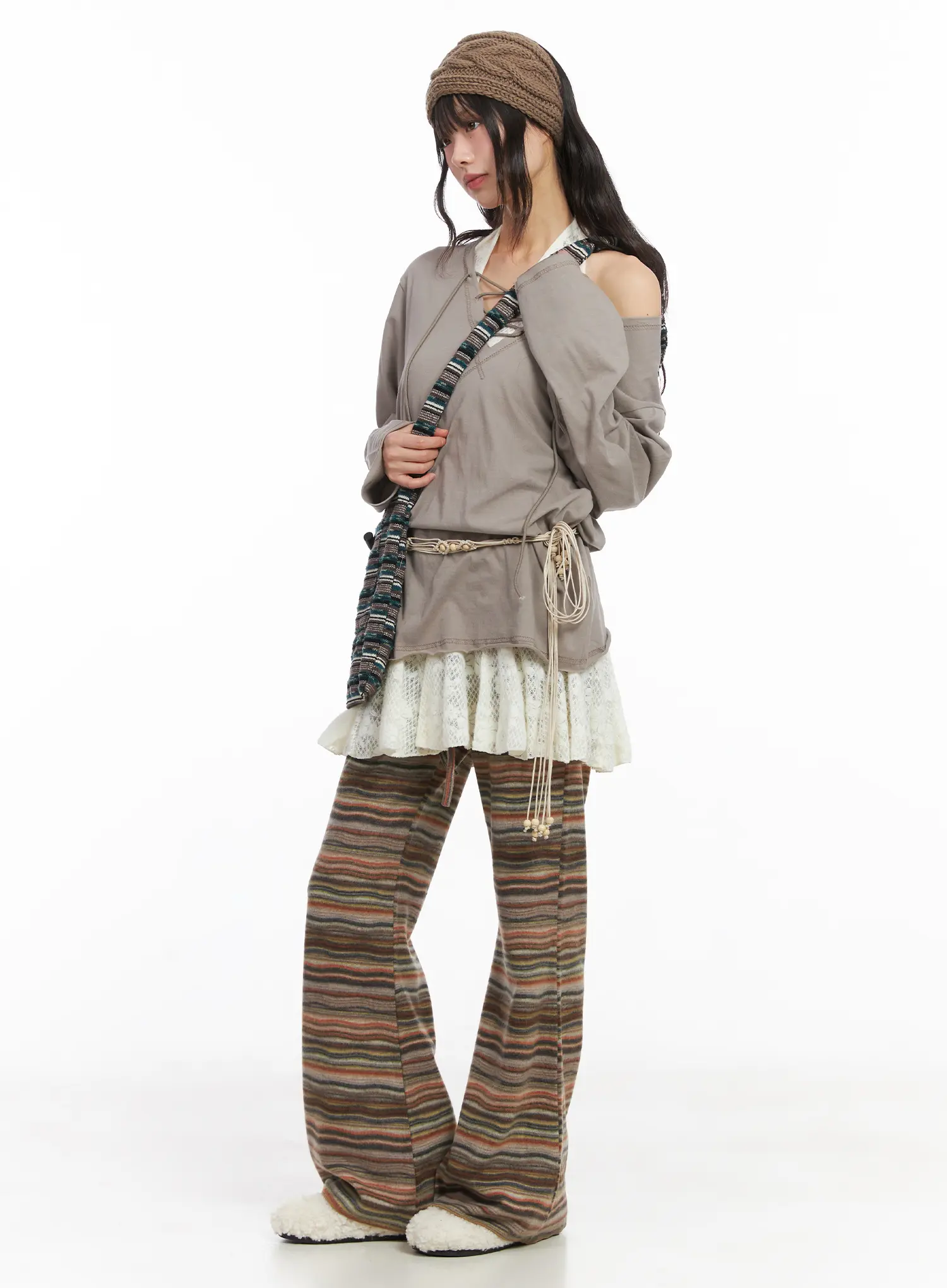 Striped Flare Lounge Pants CD531 - Image 6