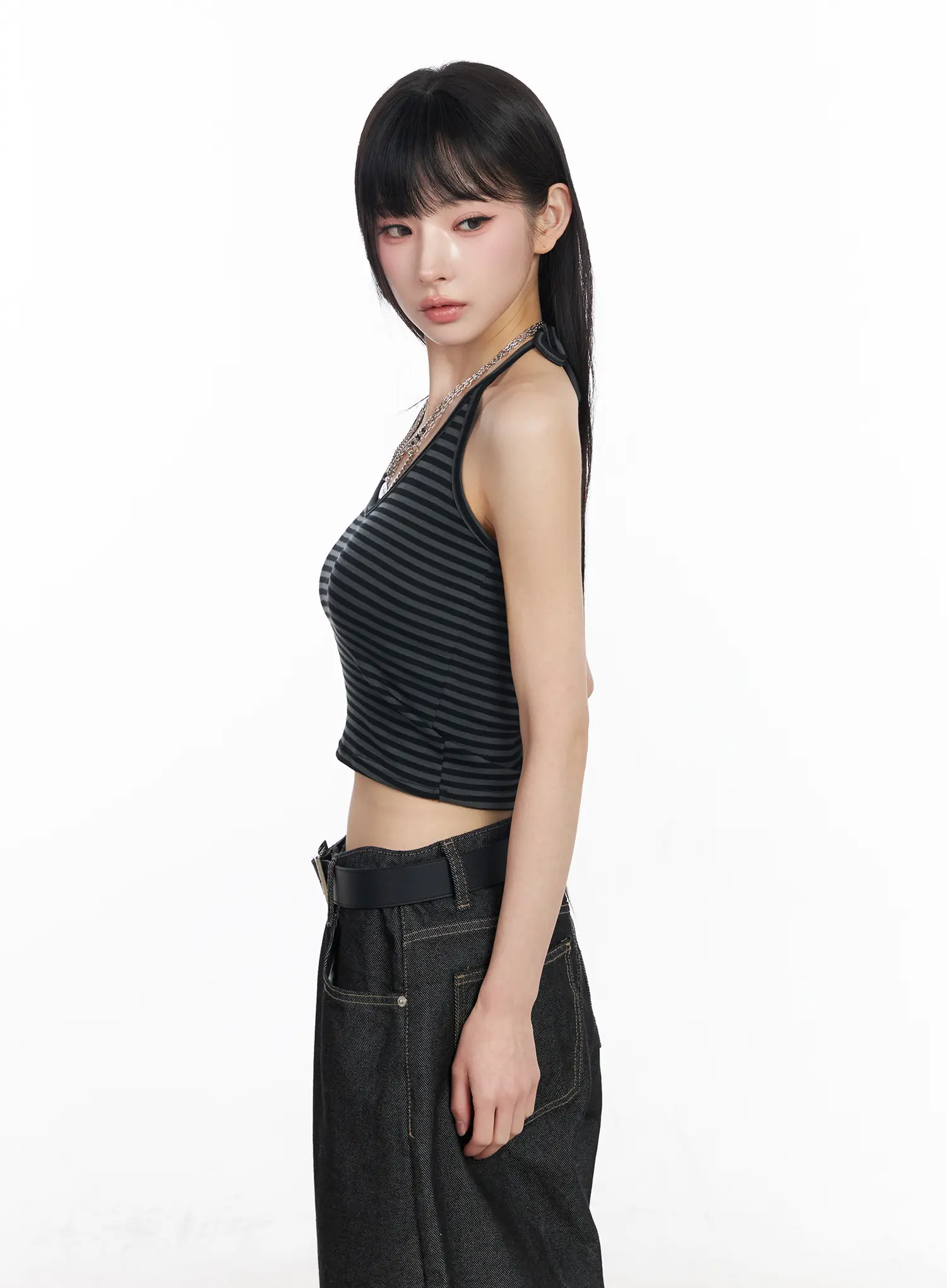 Striped Halter Crop Top CF519 - Image 6