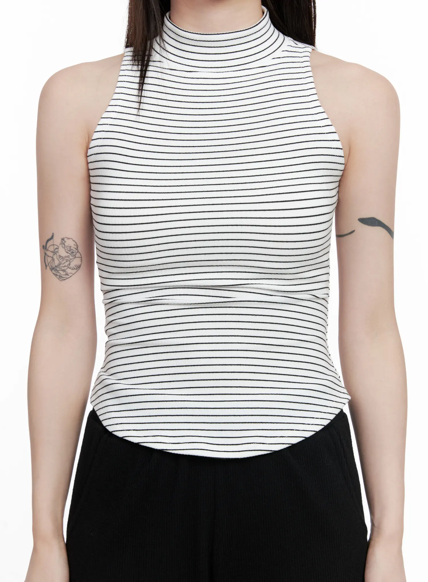 Striped High Neck Sleeveless Top CO521 - Image 6