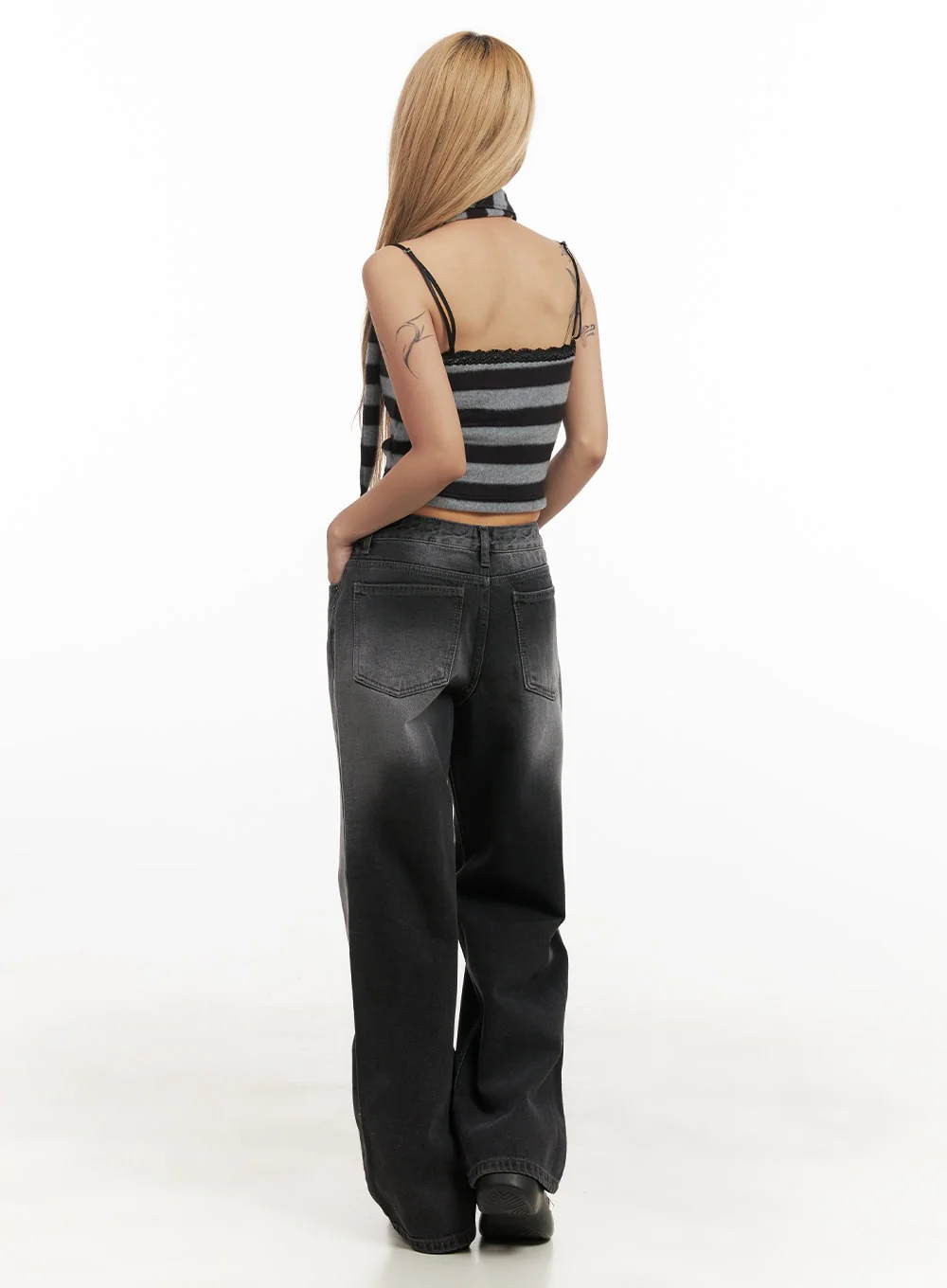 Striped Lace-Trim Cami & Scarf Set CJ507 - Image 7