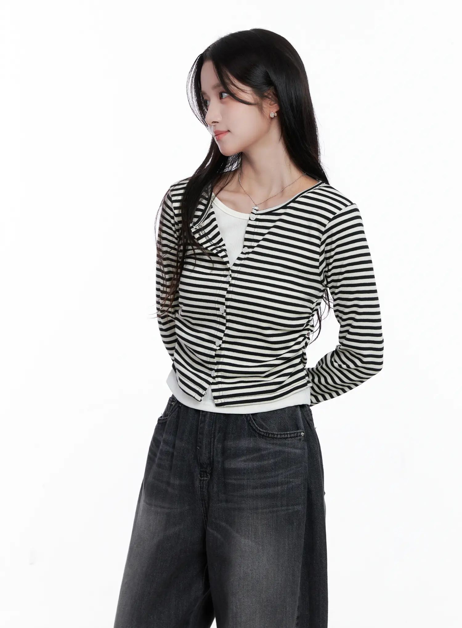 Striped Layered Long Sleeve Top CS519 - Image 4