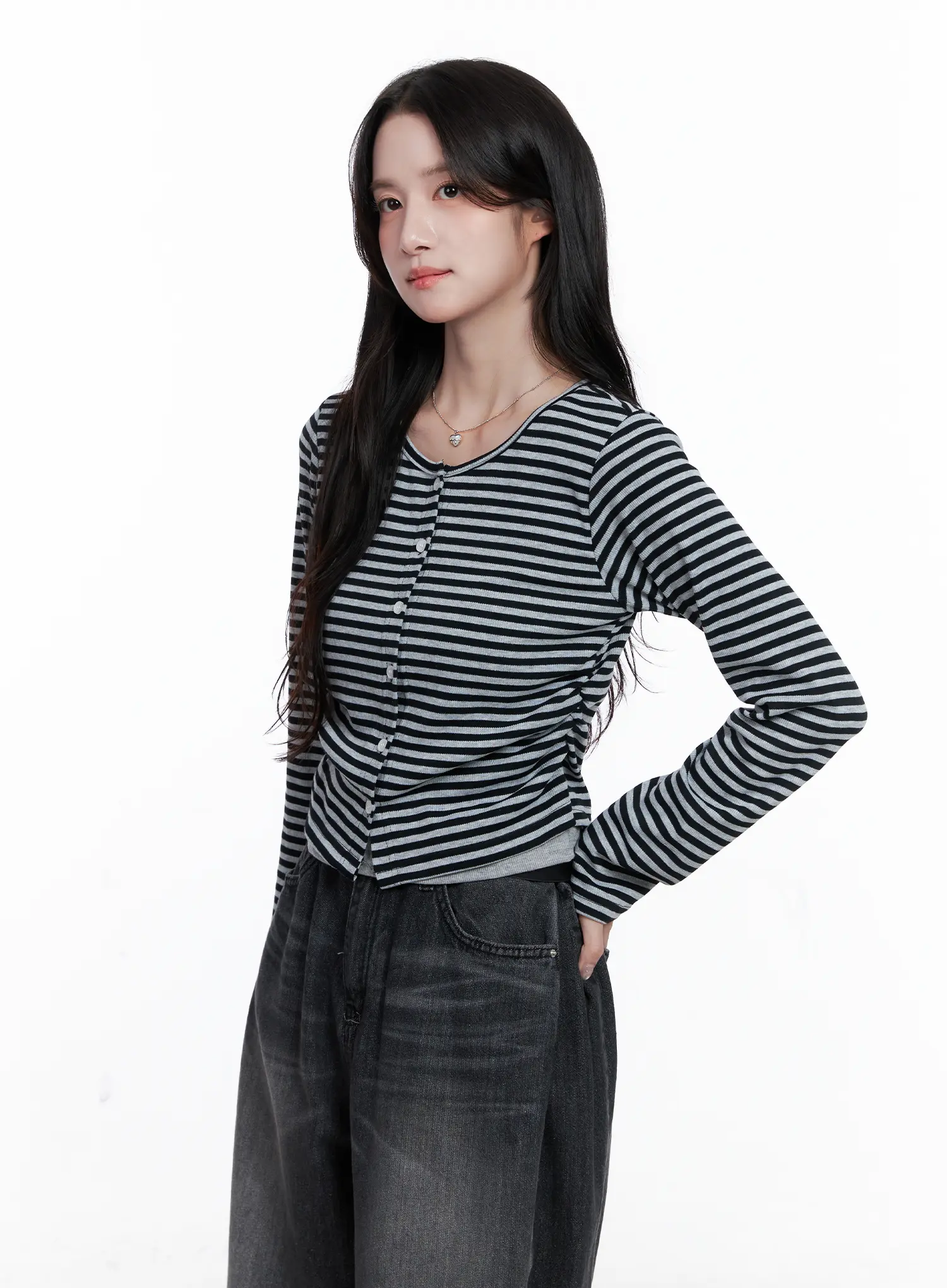 Striped Layered Long Sleeve Top CS519 - Image 7