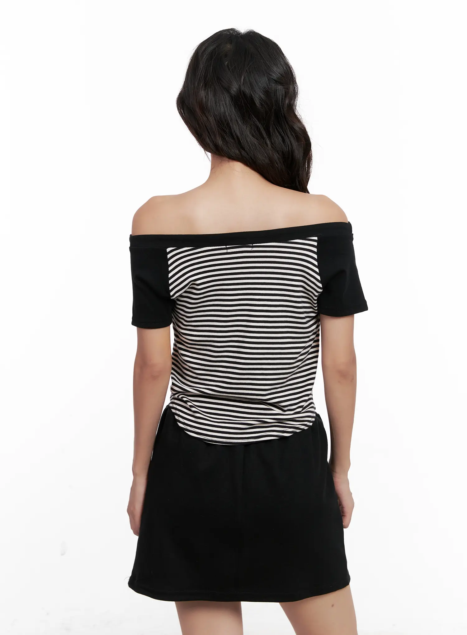 Striped Off-Shoulder Tee CL518 - Image 7
