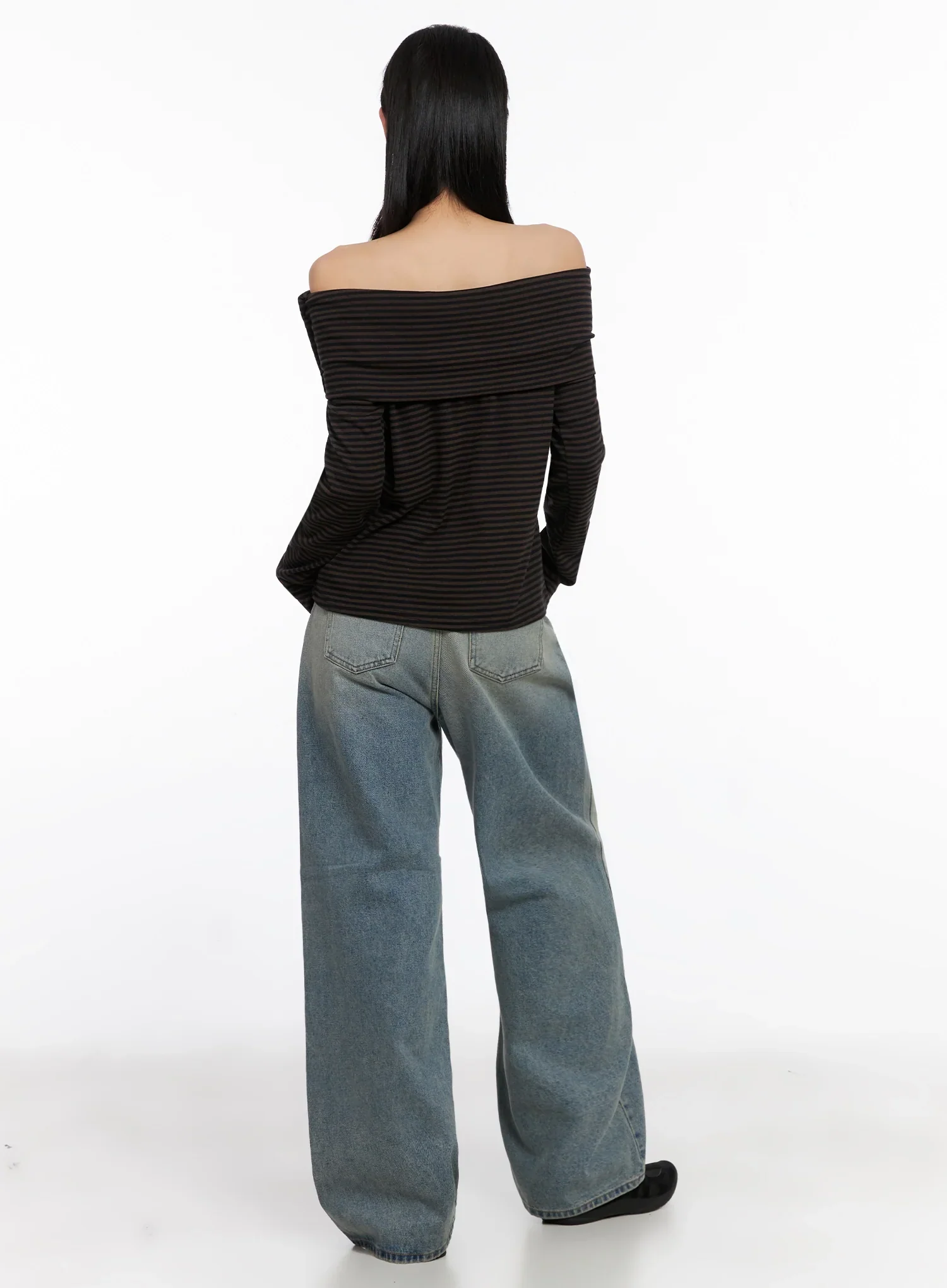 Striped Off Shoulder Top IS508 - Image 10