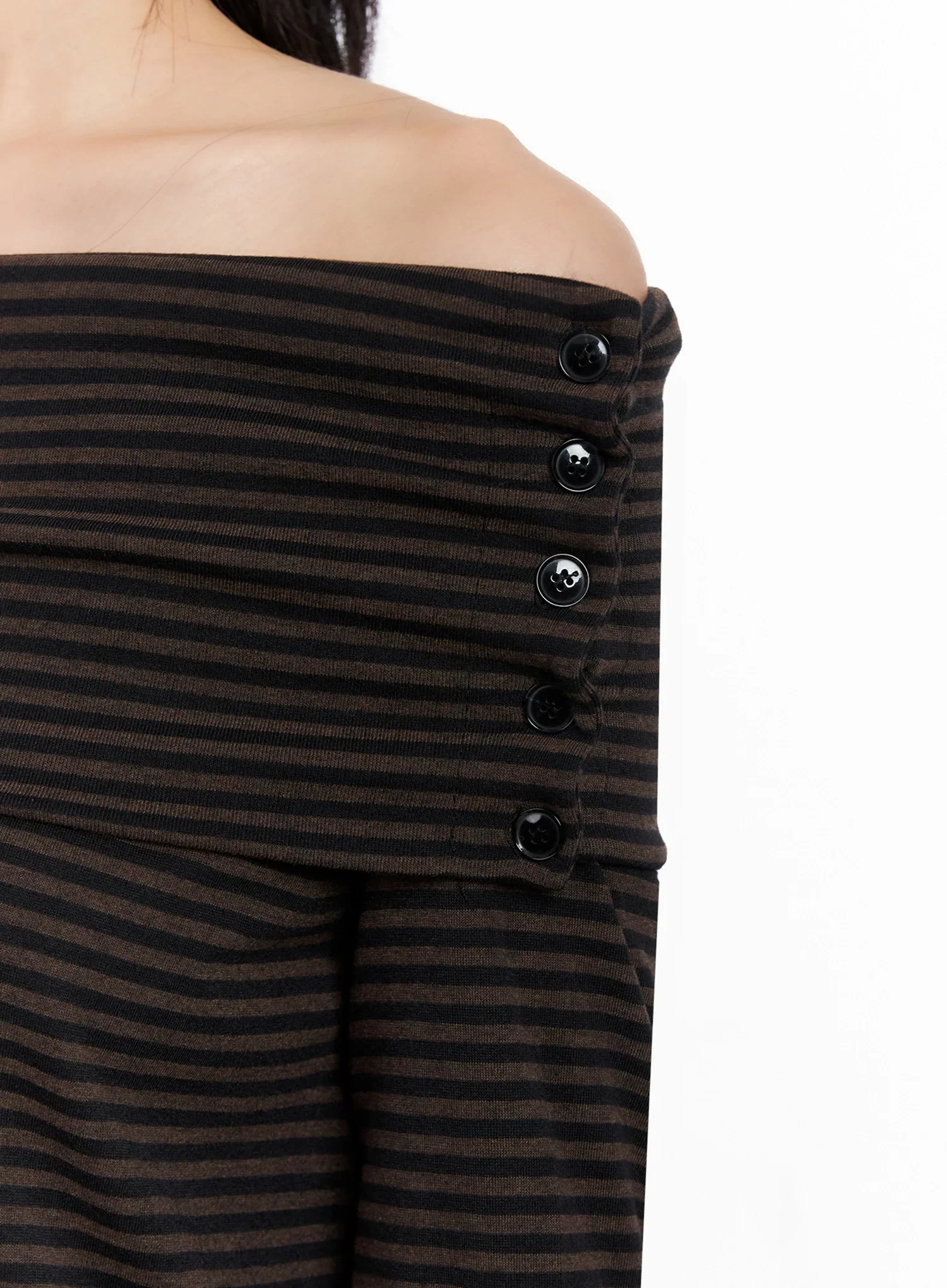 Striped Off Shoulder Top IS508 - Image 7