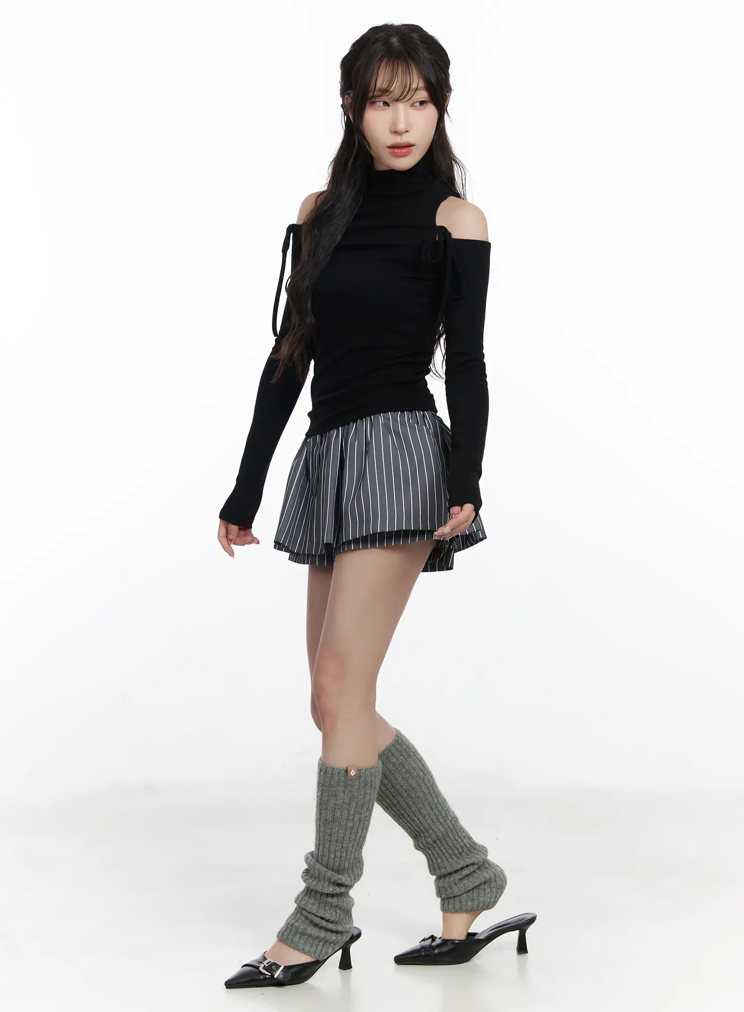 Striped Pleated Mini Skirt CJ526 - Image 5