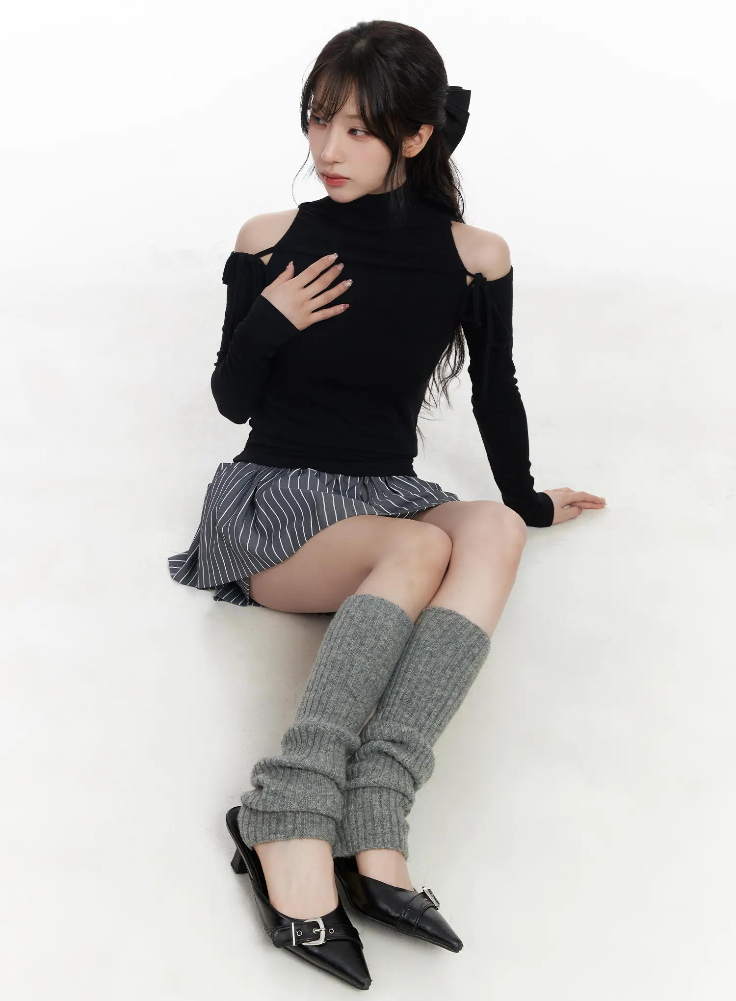 Striped Pleated Mini Skirt CJ526 - Image 7