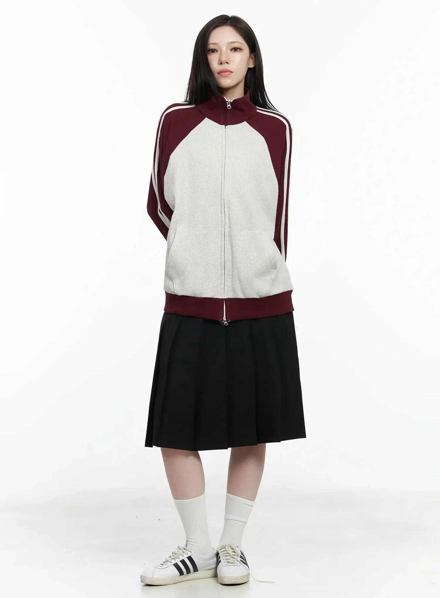 Striped Raglan Track Jacket IJ528 - Image 5