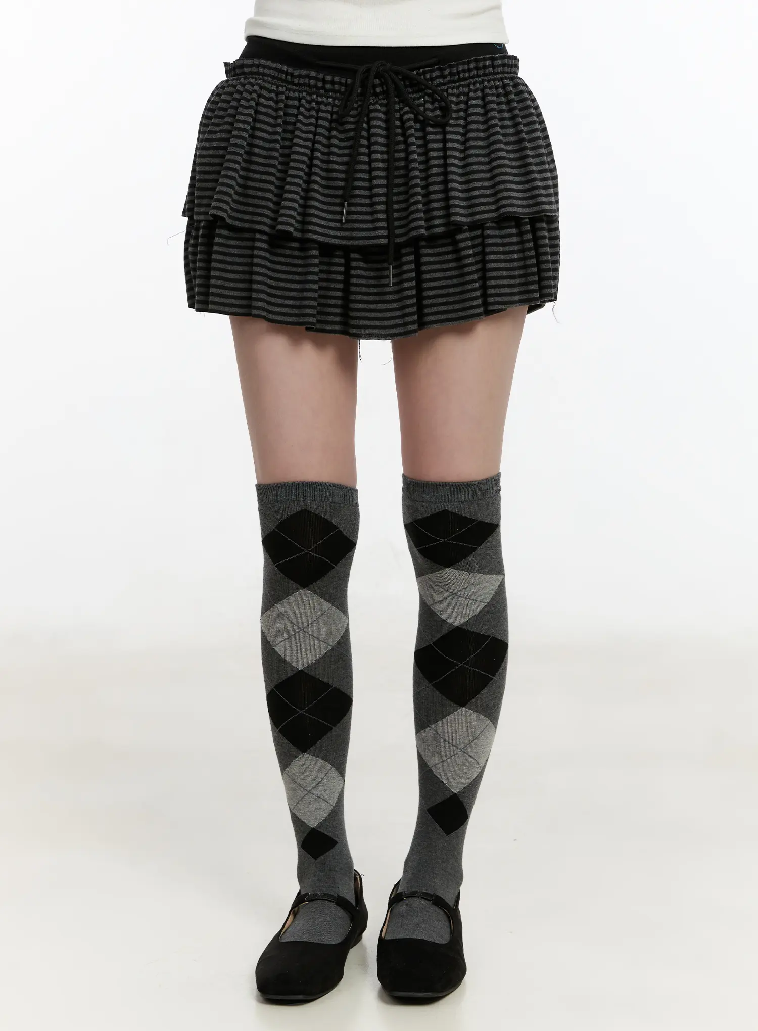 Striped Ruffle Mini Skirt CM510
