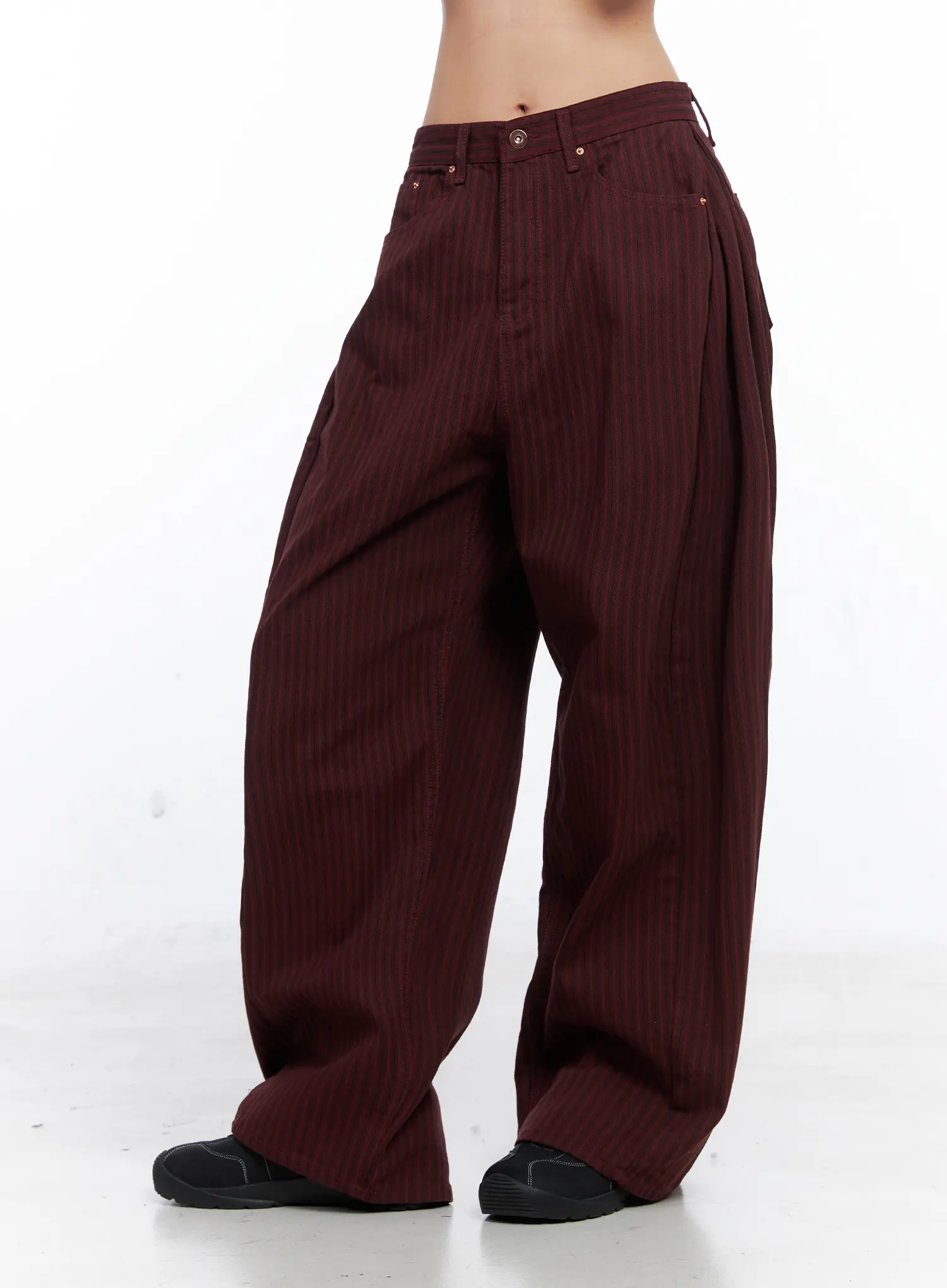 Striped Side Pintuck Wide Pants CO507 - Image 4