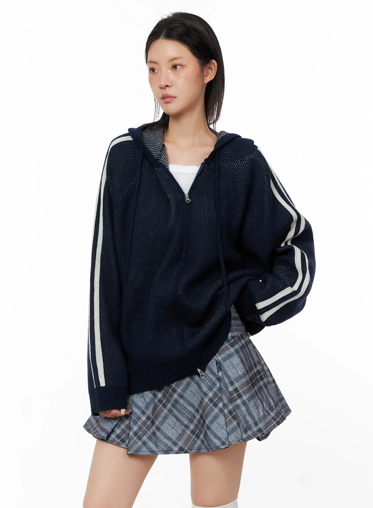 Striped Sleeve Casual Hoodie IS515 - Image 13