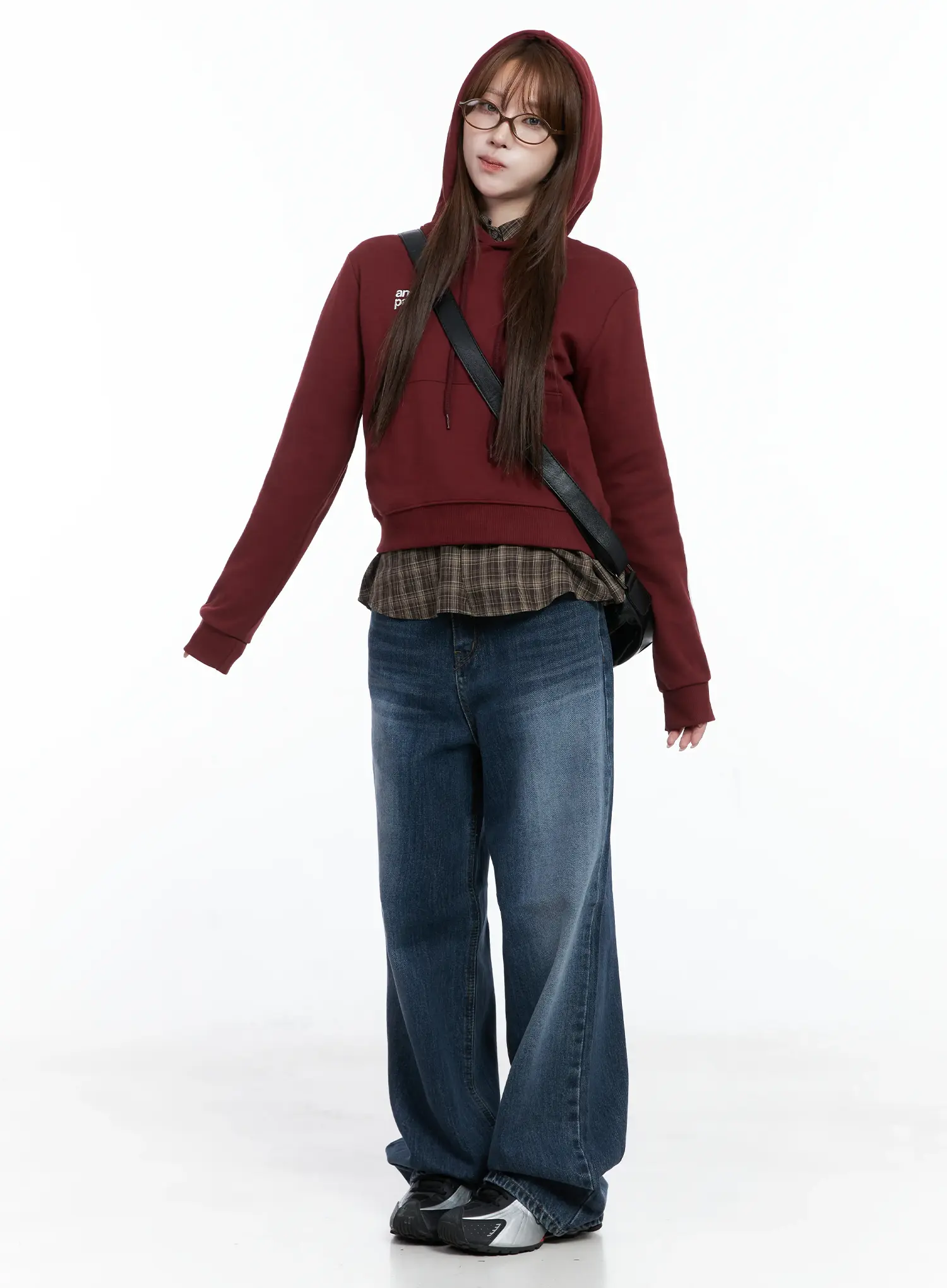 Striped Sleeve Crop Hoodie CS501 - Image 2