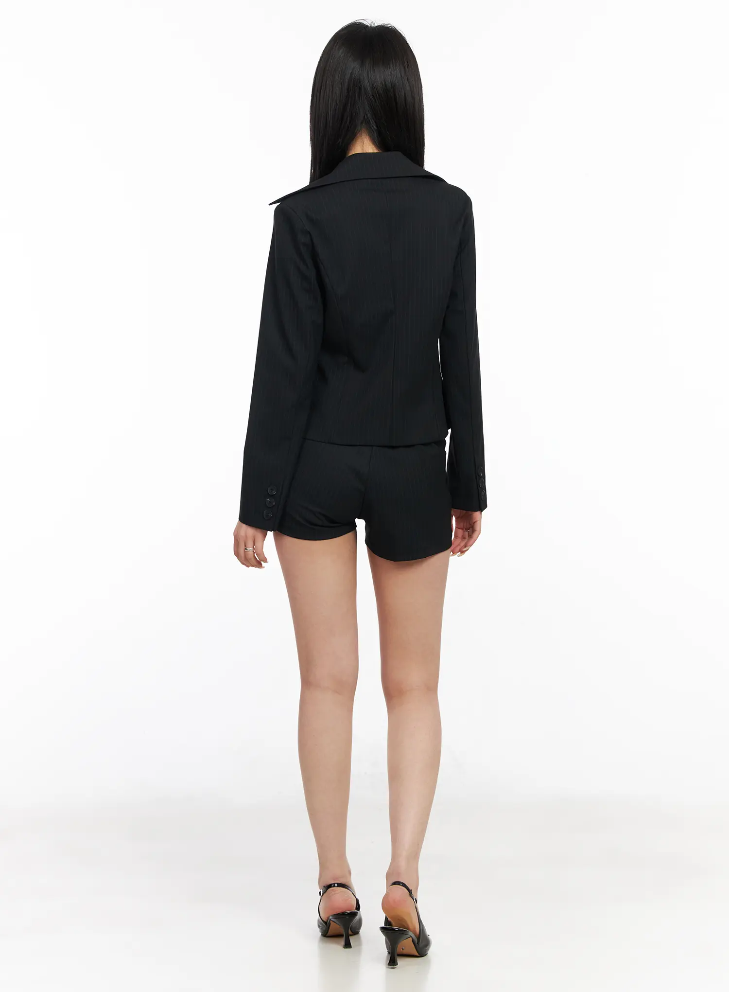 Striped Tailored Mini Shorts CM517 - Image 8