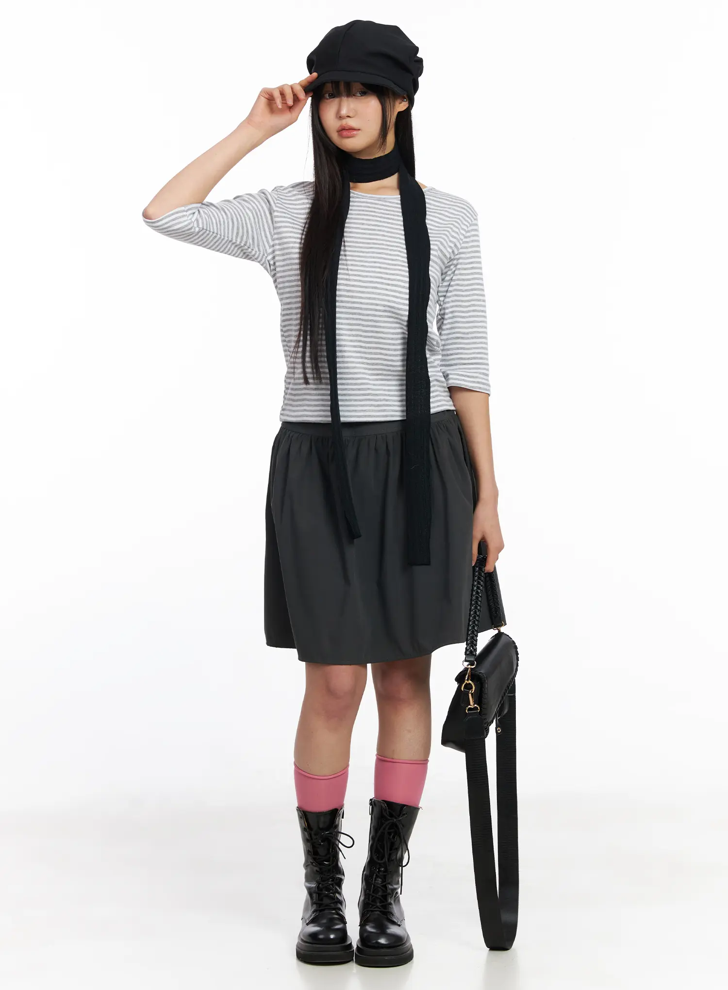 Striped Three-Quarter Sleeve Shirt CF506 - Image 2