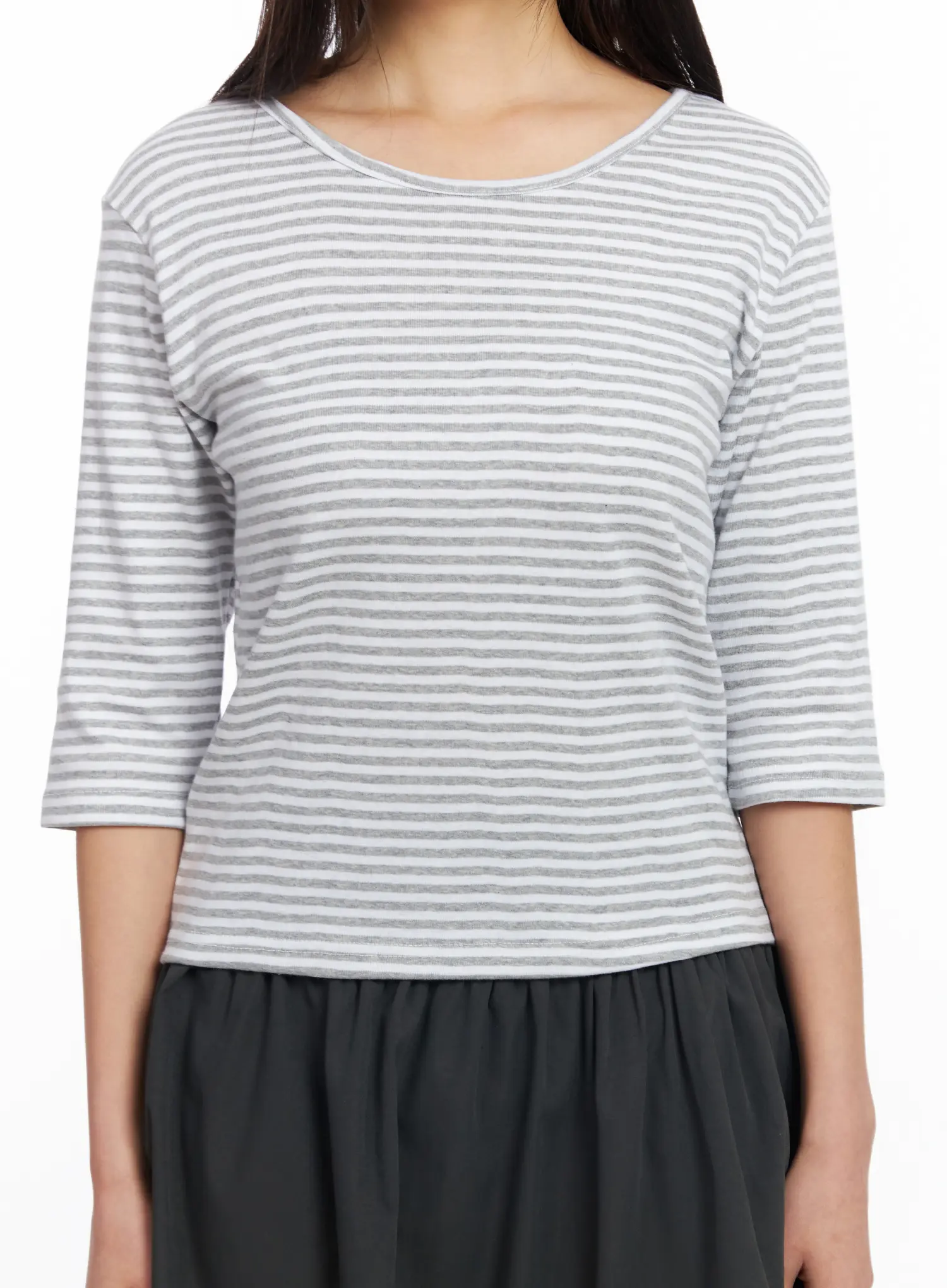 Striped Three-Quarter Sleeve Shirt CF506 - Image 4