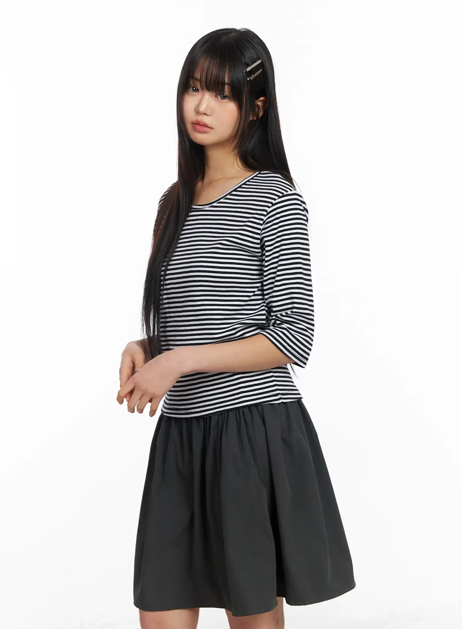 Striped Three-Quarter Sleeve Shirt CF506 - Image 5