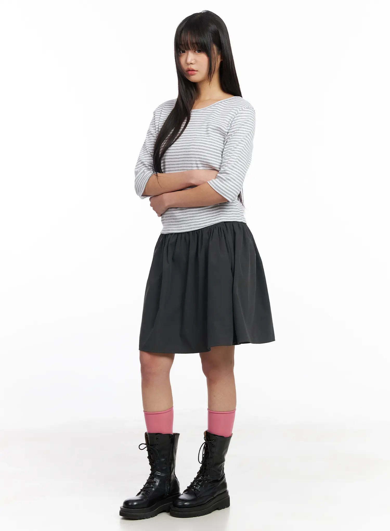 Striped Three-Quarter Sleeve Shirt CF506 - Image 7