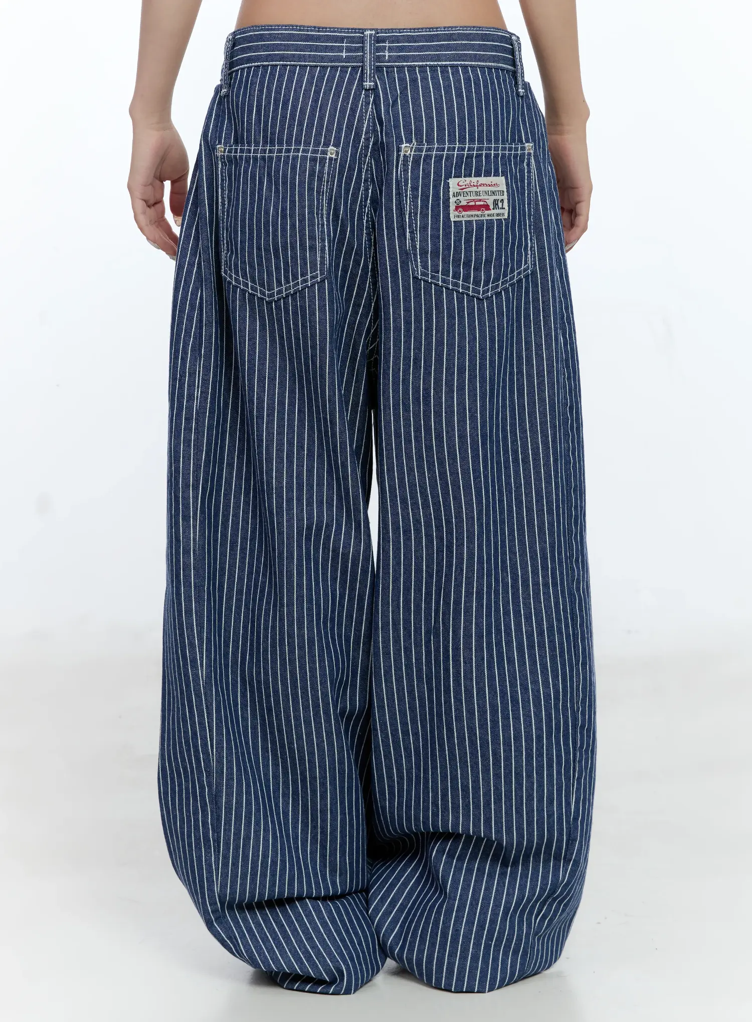 Striped Wide-Leg Relaxed Pants CL530 - Image 7