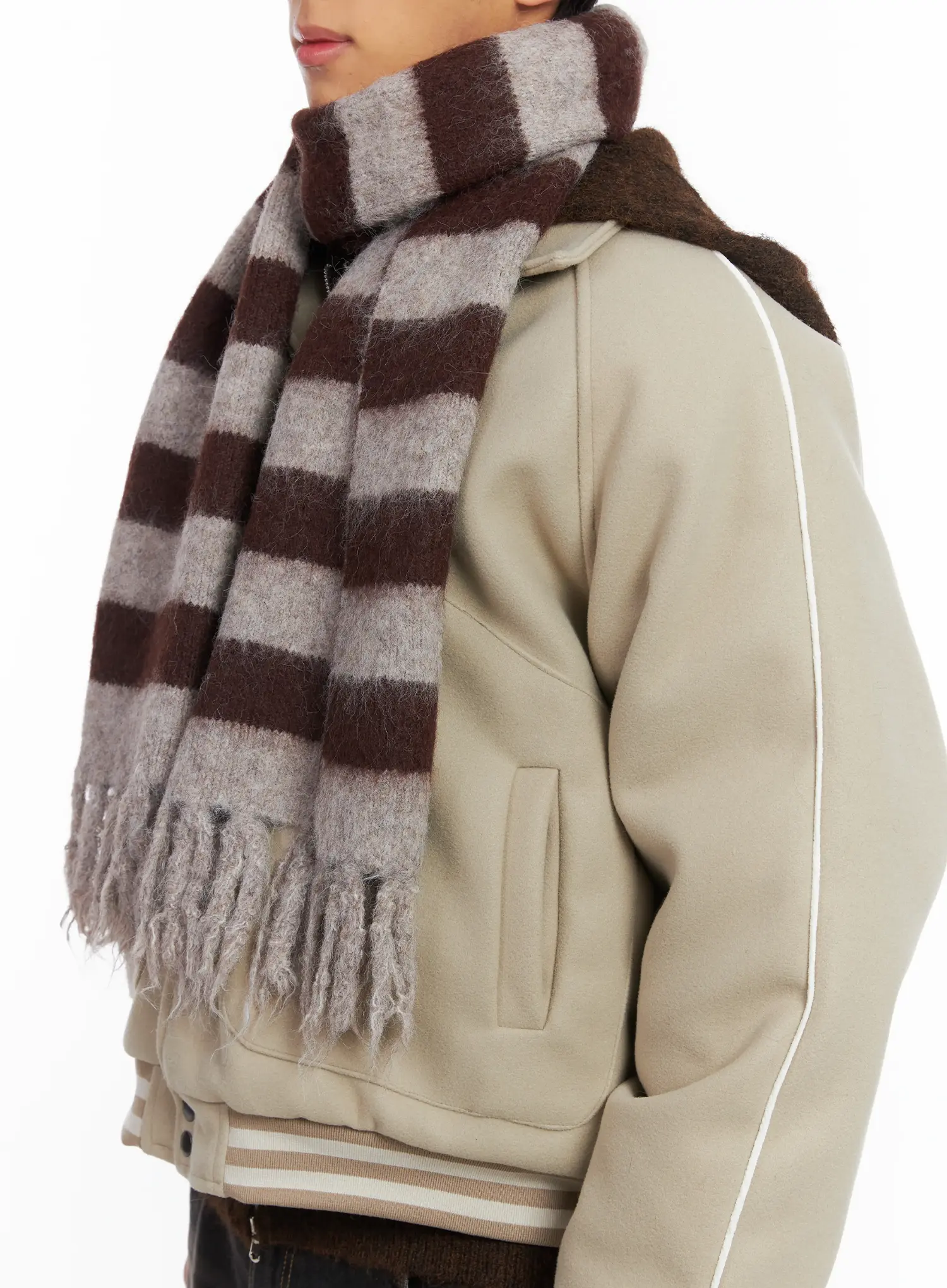 Striped Wool Knit Scarf ID511 - Image 4